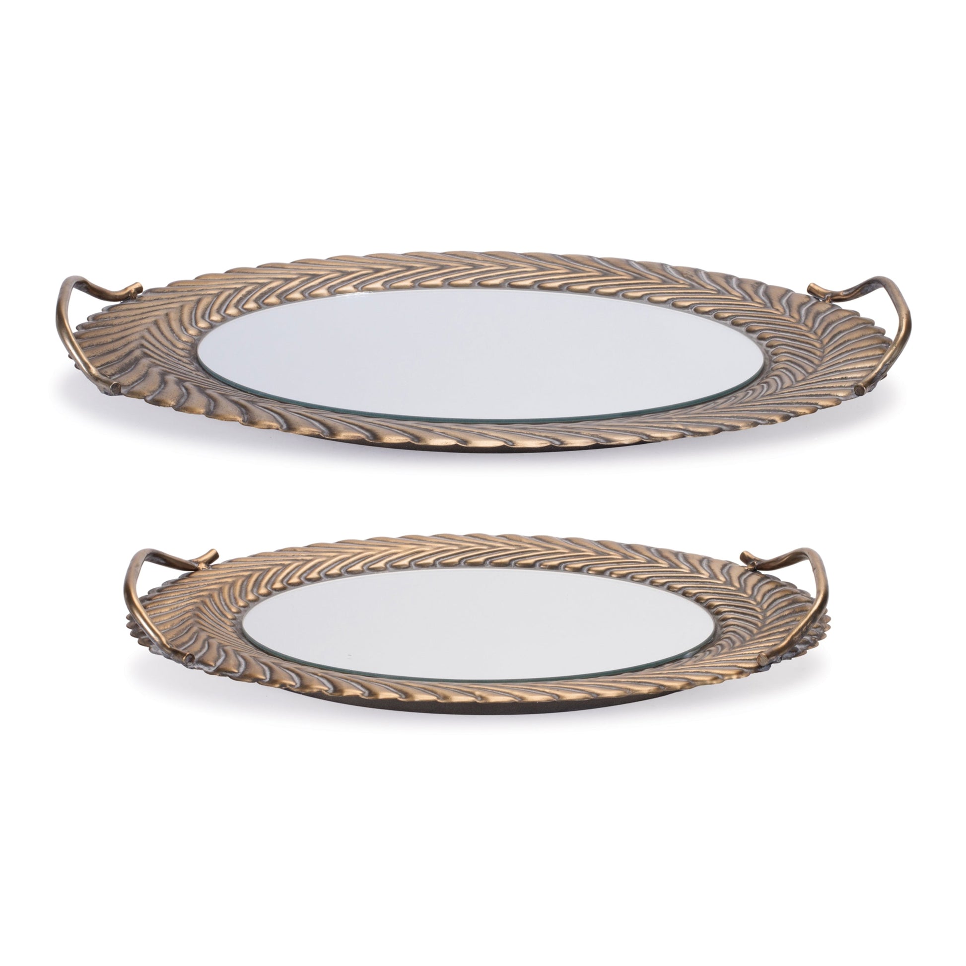 Mirror-Tray-with-Ornate-Metal-Frame-(Set-of-2)-Serving-Trays