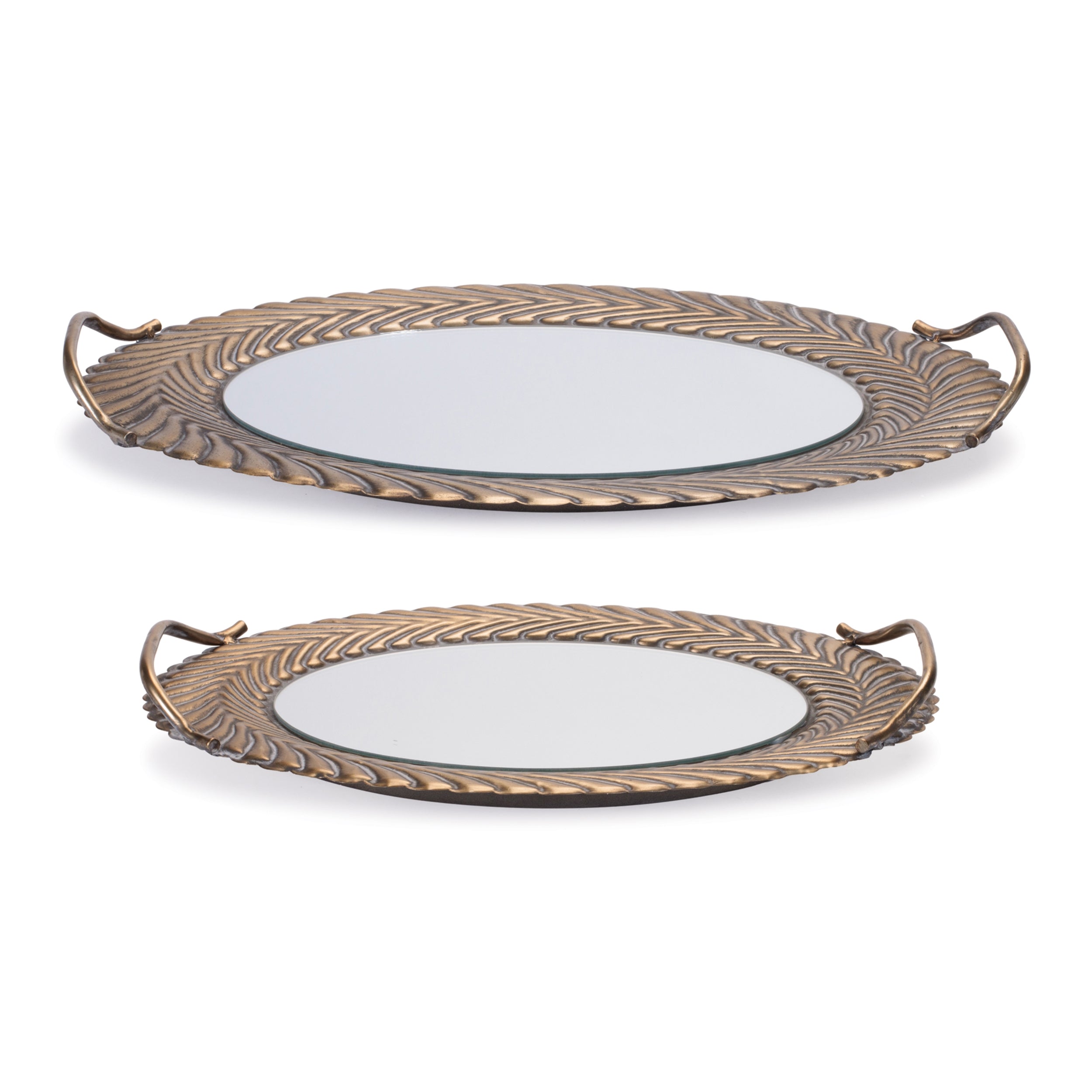 Mirror-Tray-with-Ornate-Metal-Frame-(Set-of-2)-Serving-Trays