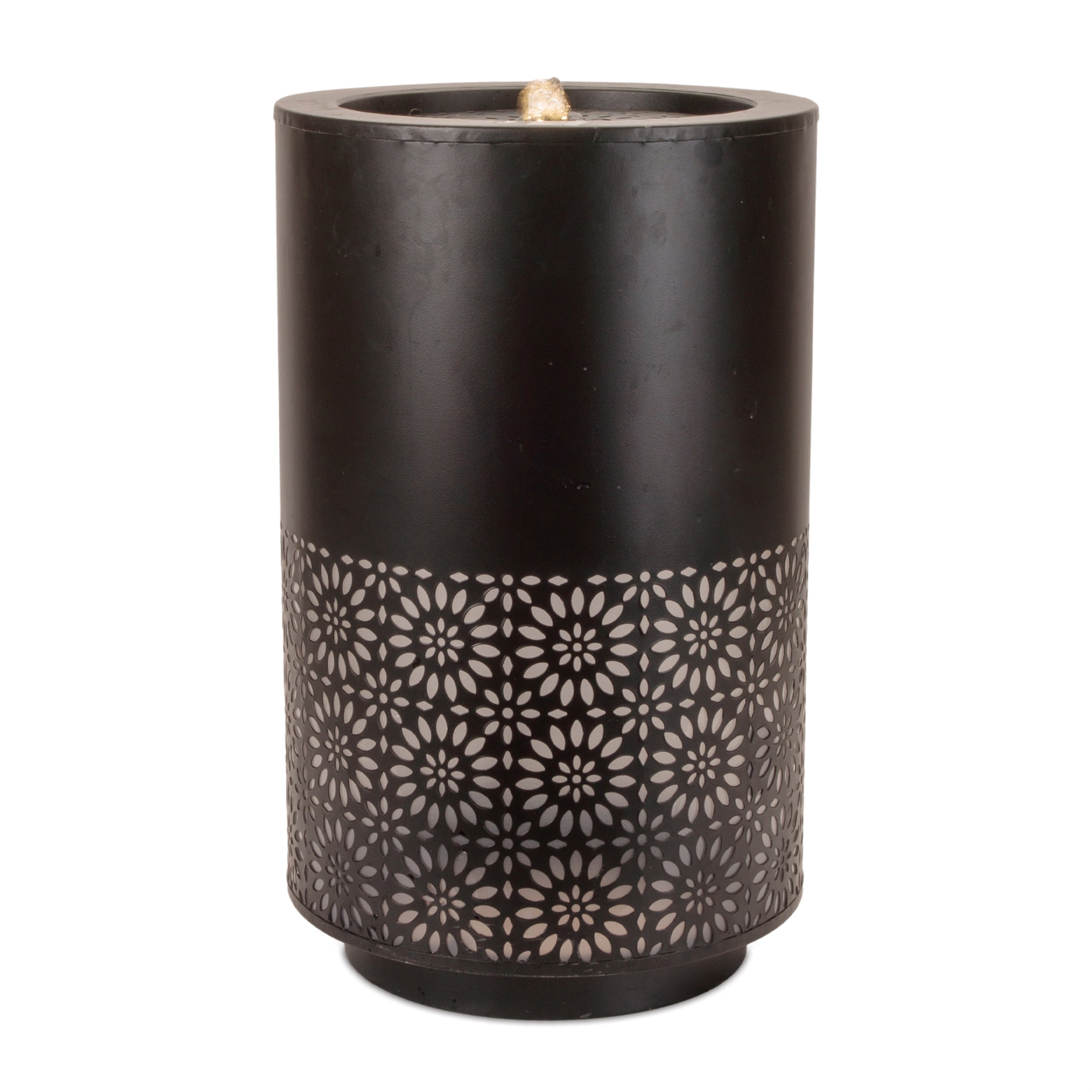 Bubbling Metal Fountain with Laser Cut Accents 21"H