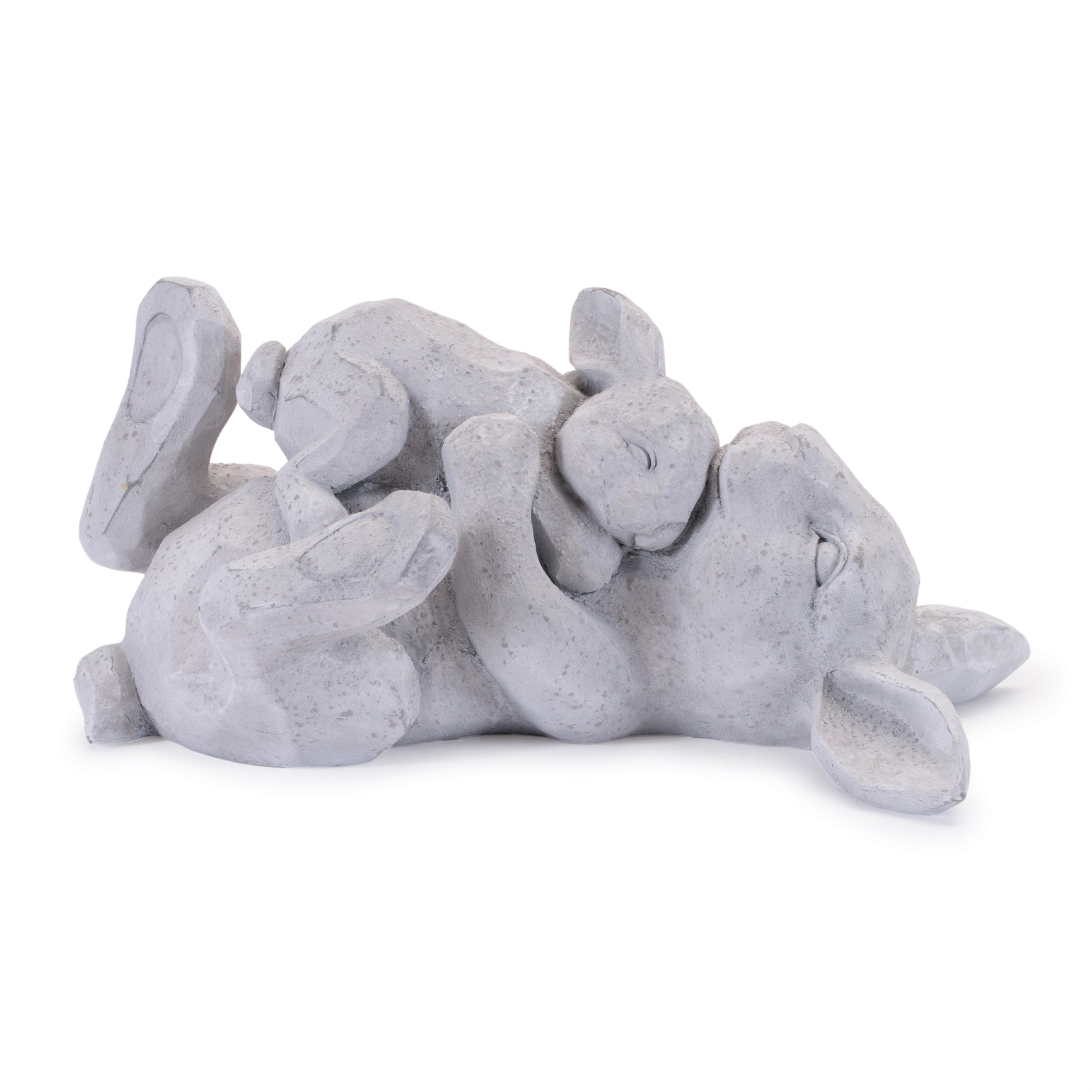 Laying Rabbit with Baby Bunny Figurine (Set of 2)