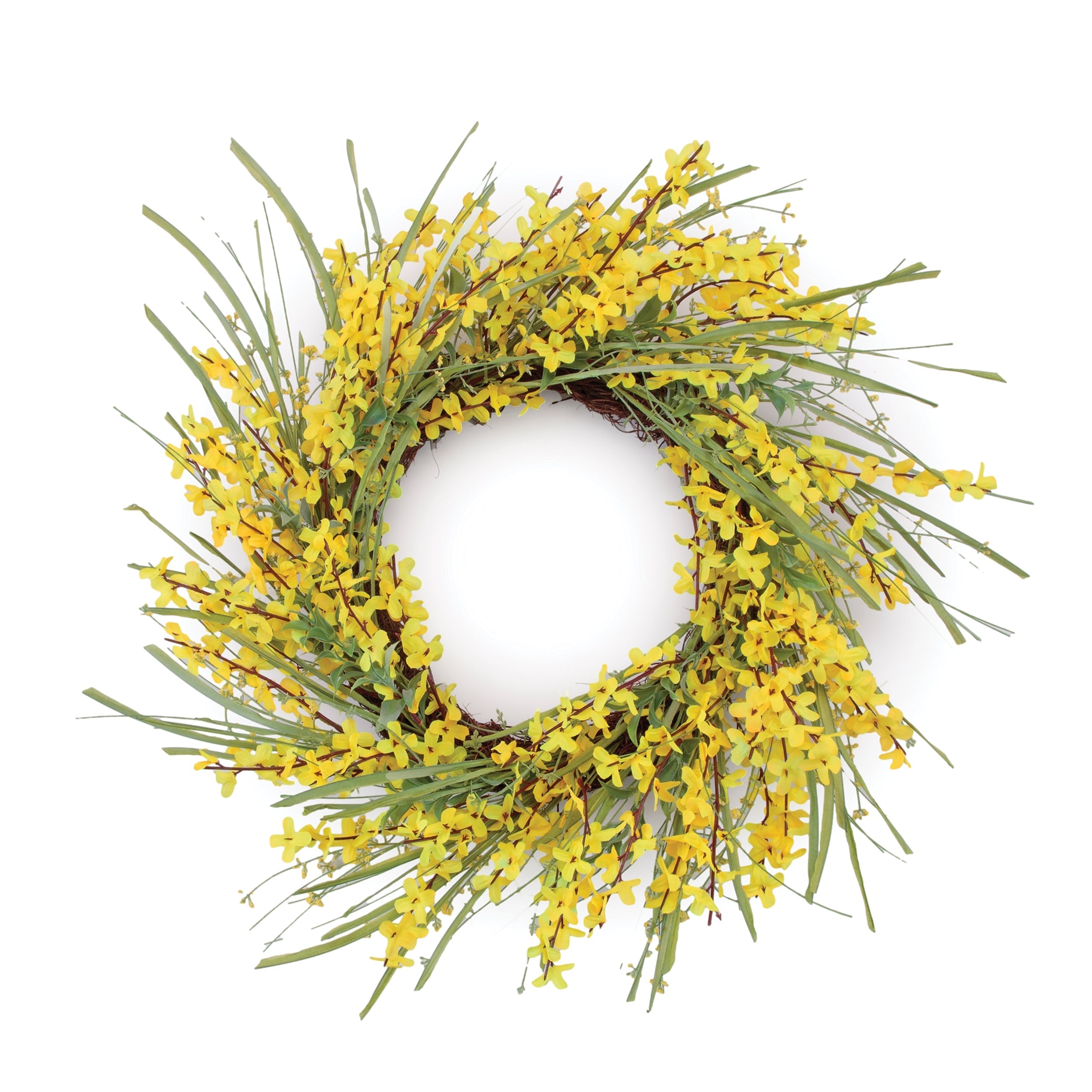 Spring forsythia floral wreath 26"d