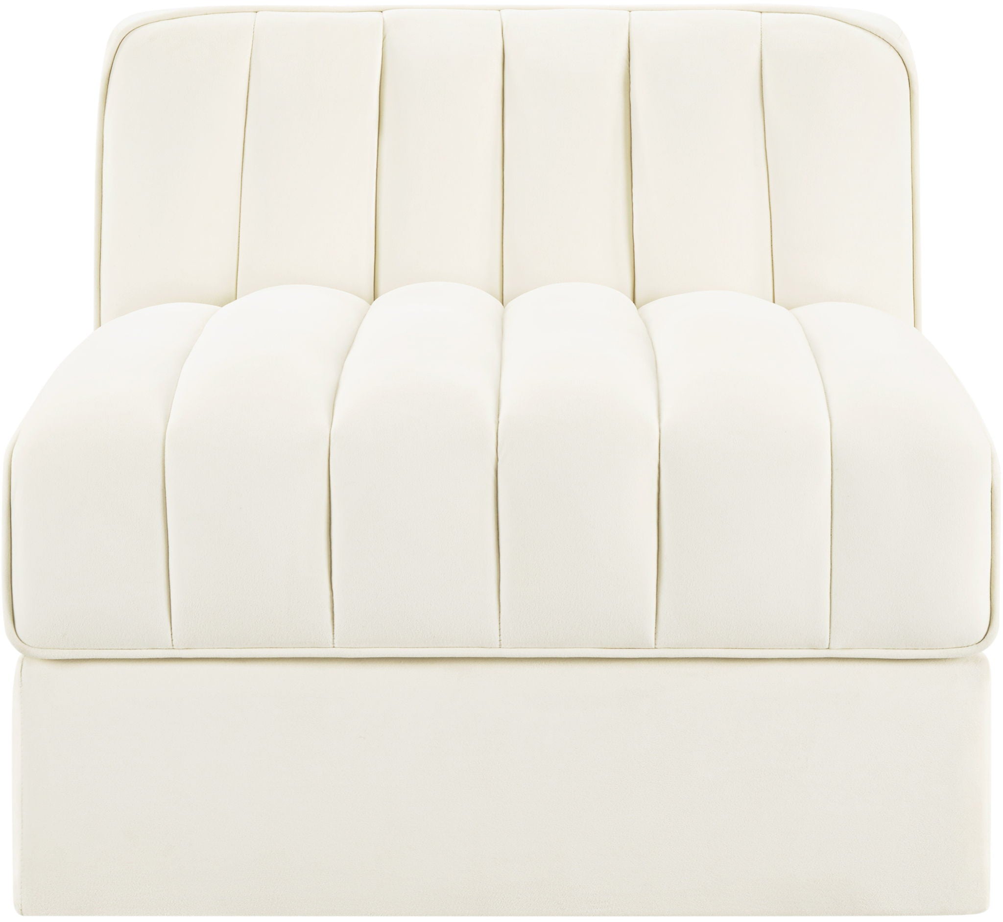 Rummi - Velvet Performance Fabric Upholstered Modular Armless Chair