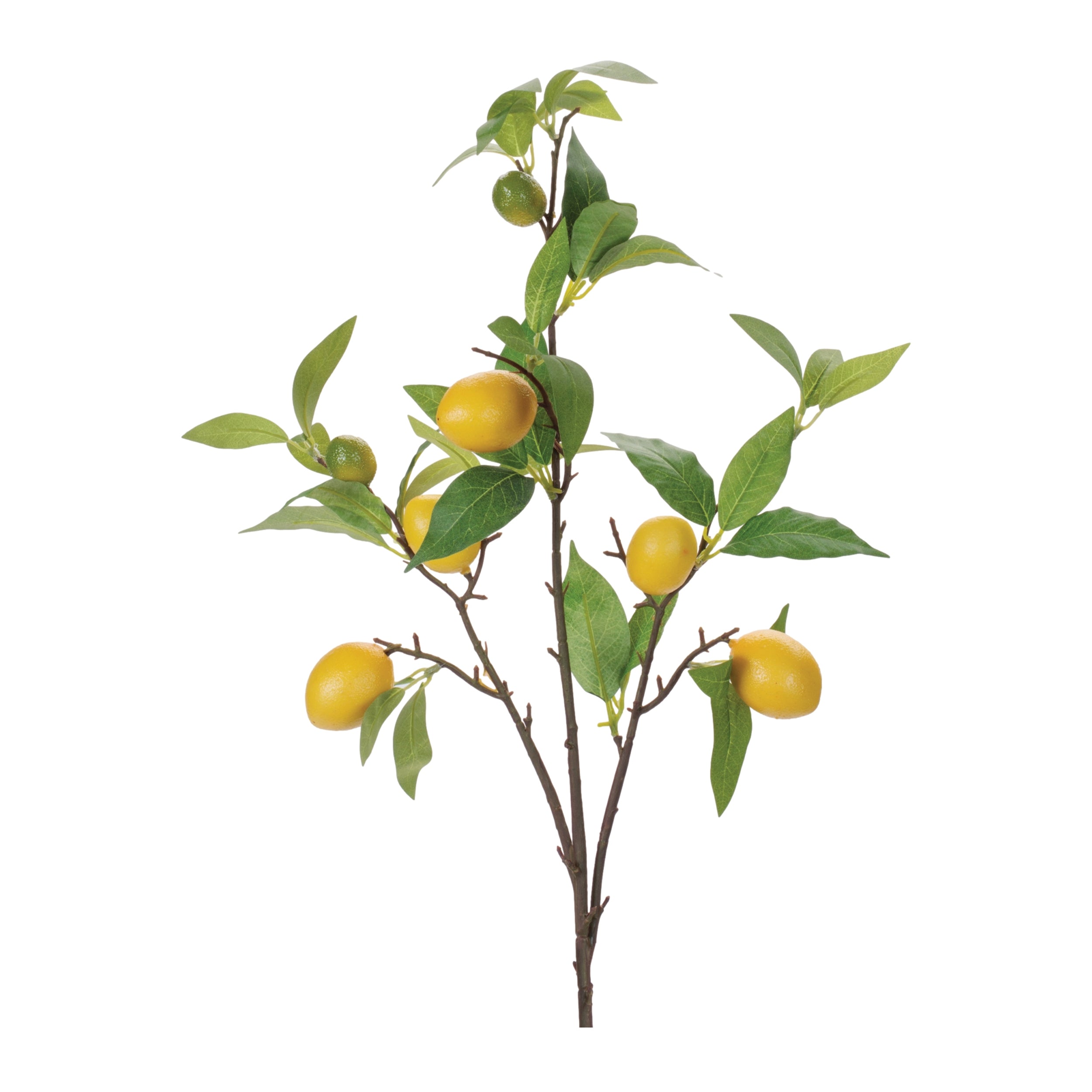 Lemon-Fruit-Foliage-Branch-(Set-of-6)-Artificial-Flowering-Plants