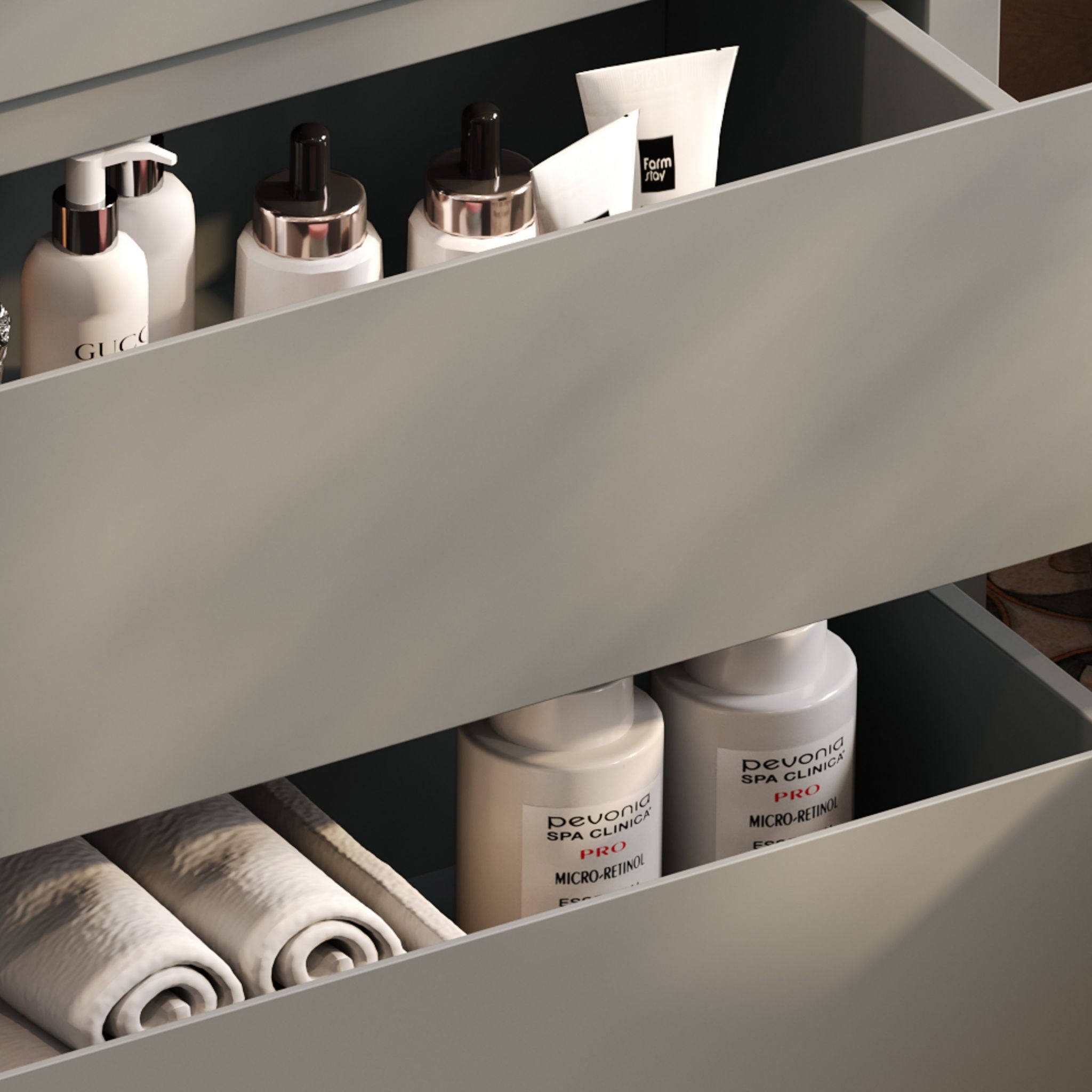 Double Sinks Bathroom Vanity Set With 2 Ceramic Basins