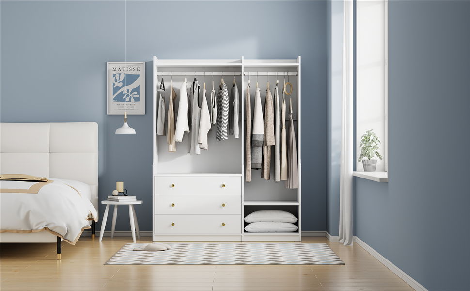 Open Wardrobe Storage For Bedroom