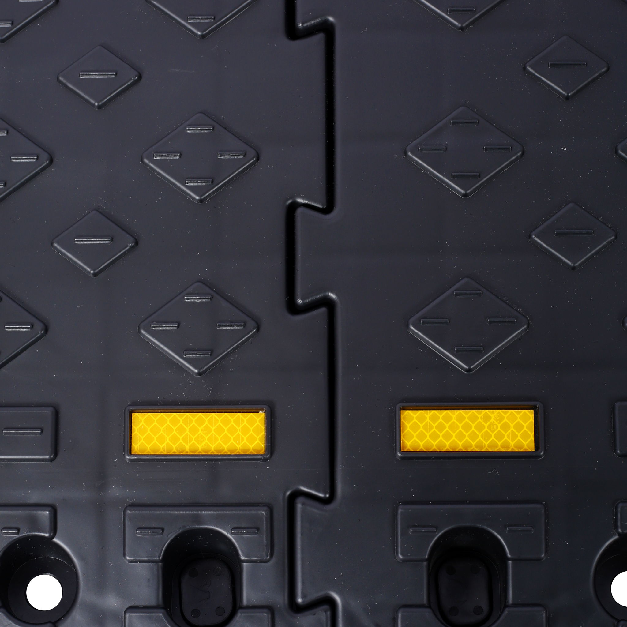 Heavy Duty Plastic 4" High Portable Automotive Curb Ramp For Cars & Wheelchairs Interlocking Design - Black