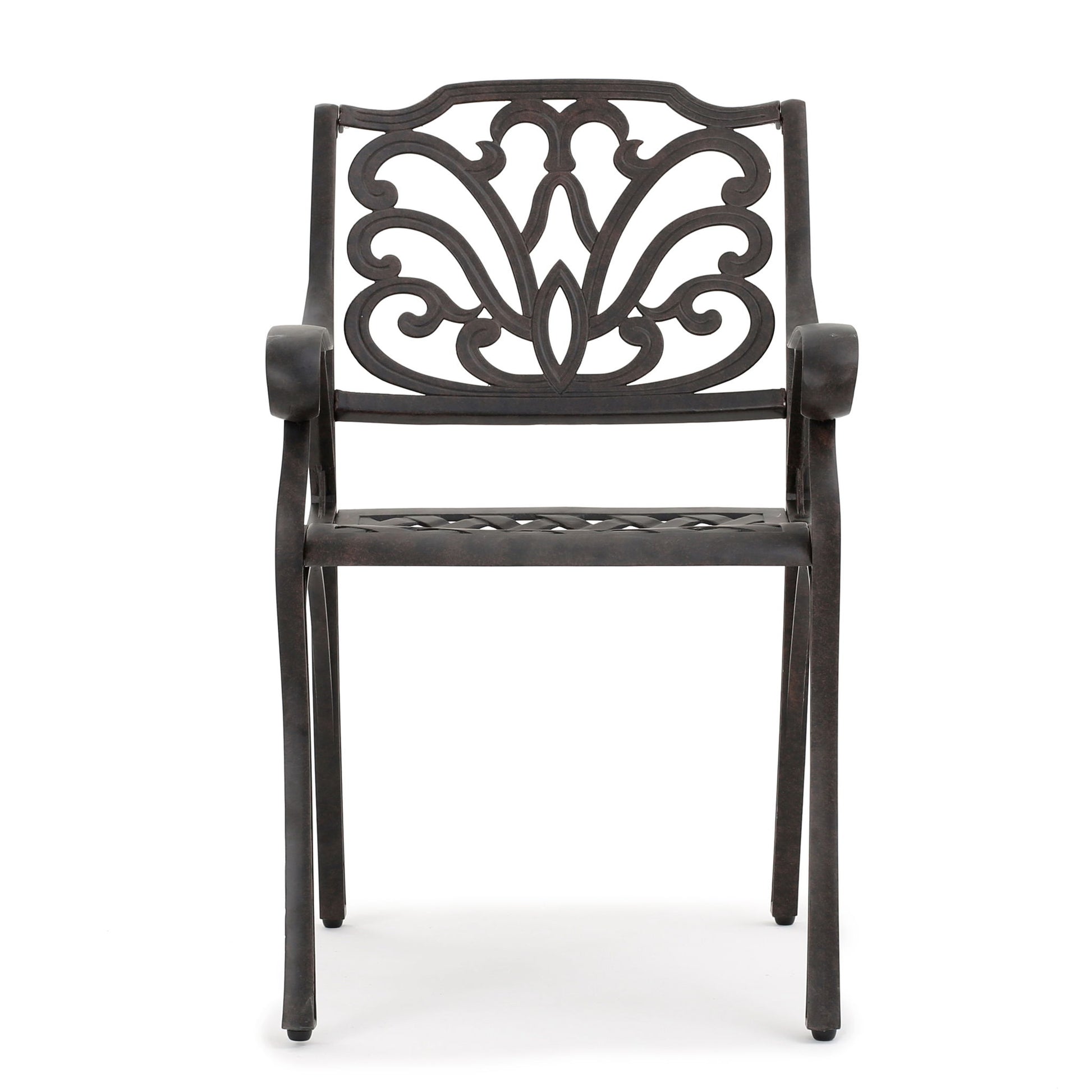 Patio Cast Aluminum Outdoor Dining Chairs (Set of 2) - Bronze - Best Buy Furniture