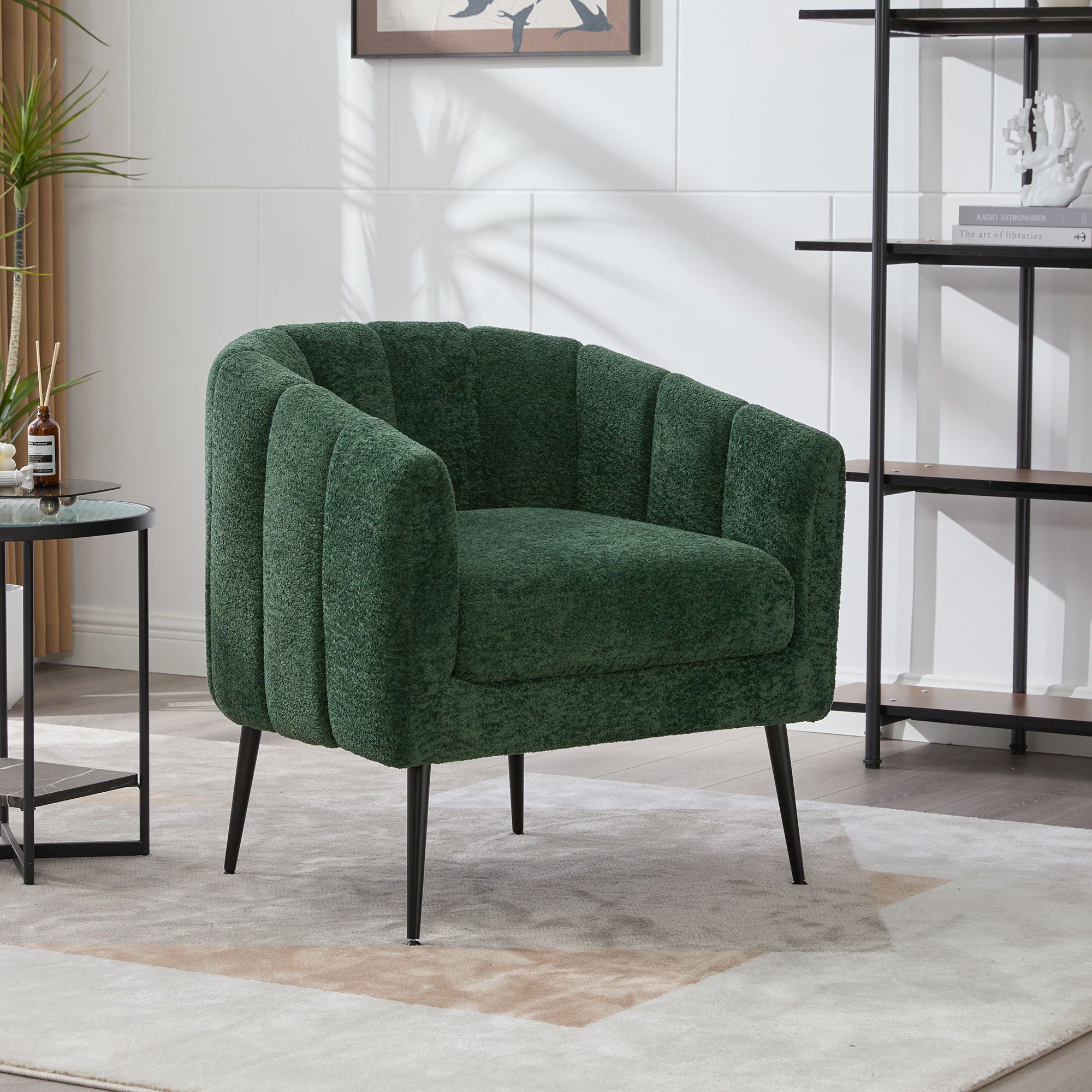 3 Piece Living Room Set, Loveseat & Accent Chairs - Green