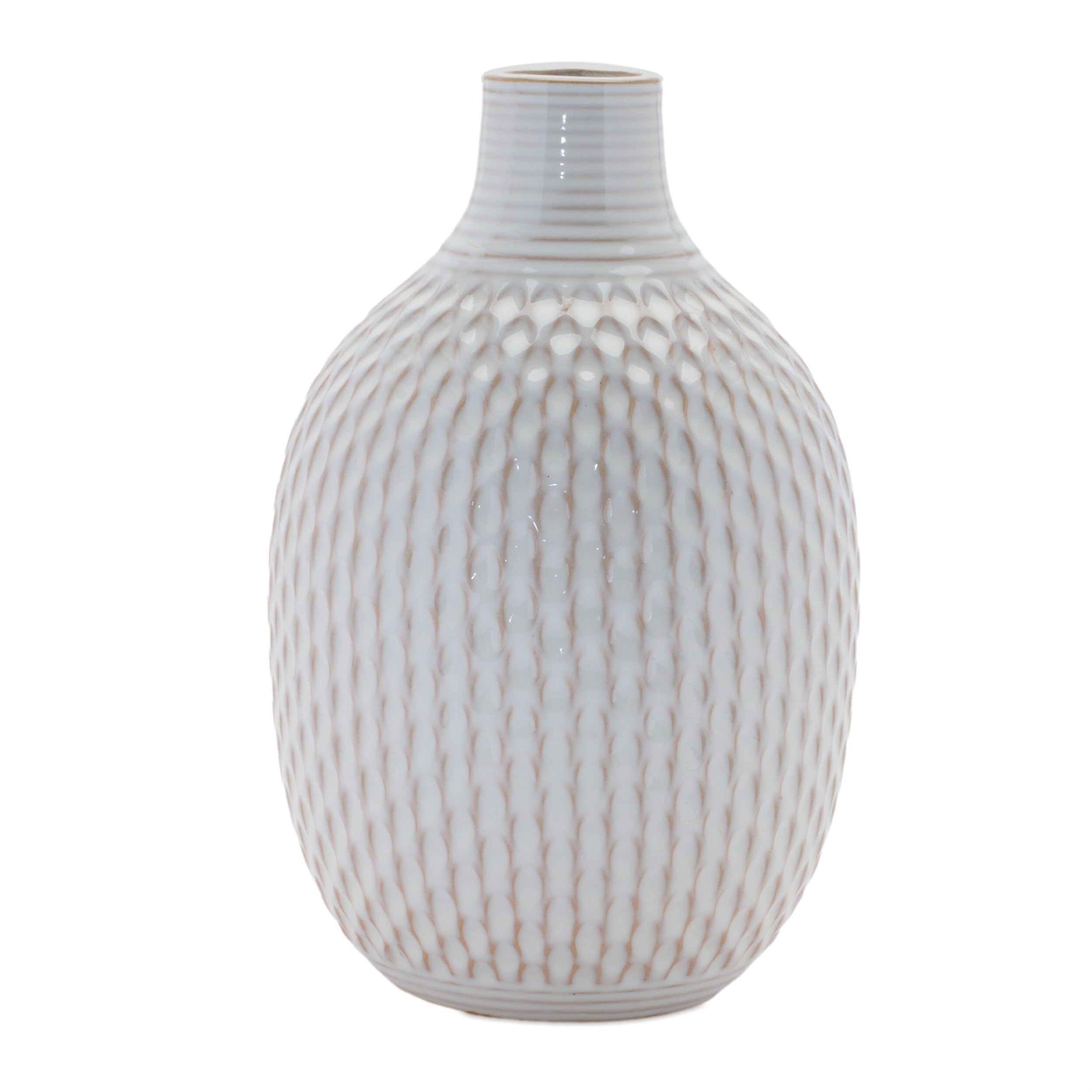 Notched Ceramic Bottle Vase (Set of 4)