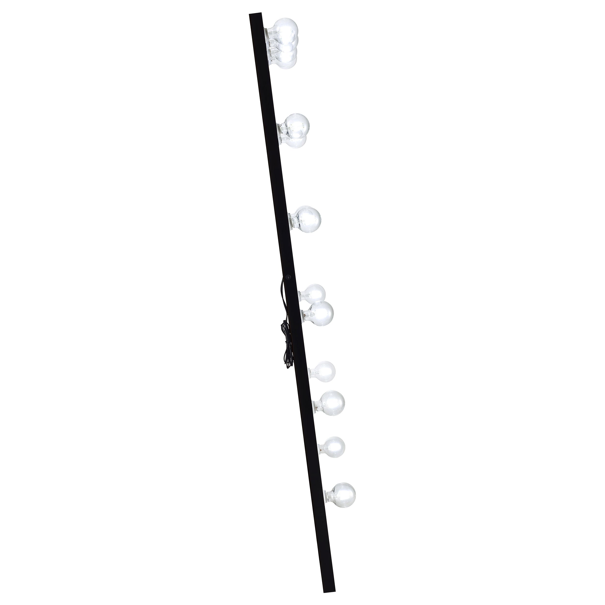 Zayan 32 x 71 Inch Floor Mirror LED Lighting Black Gloss-