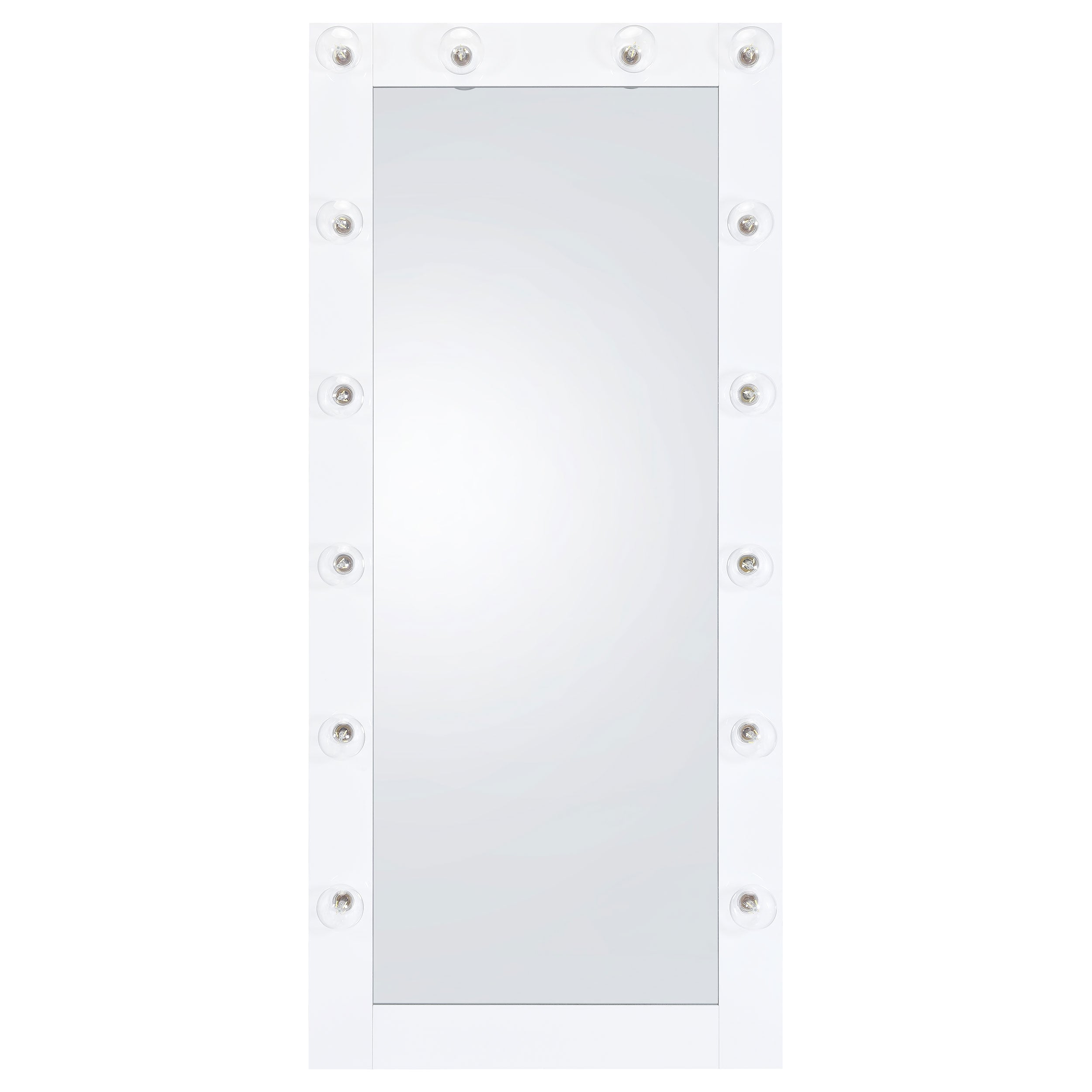 Zayan 32 x 71 Inch Floor Mirror LED Lighting White Gloss-