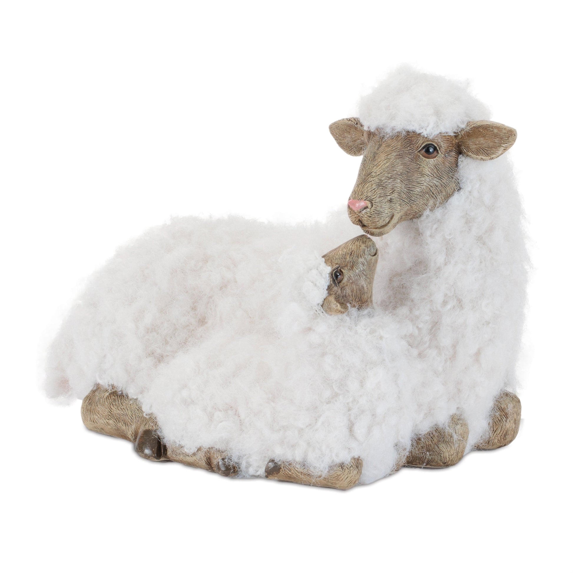 Furry-Sheep-with-Lamb-Figurine-11'H-Figurines