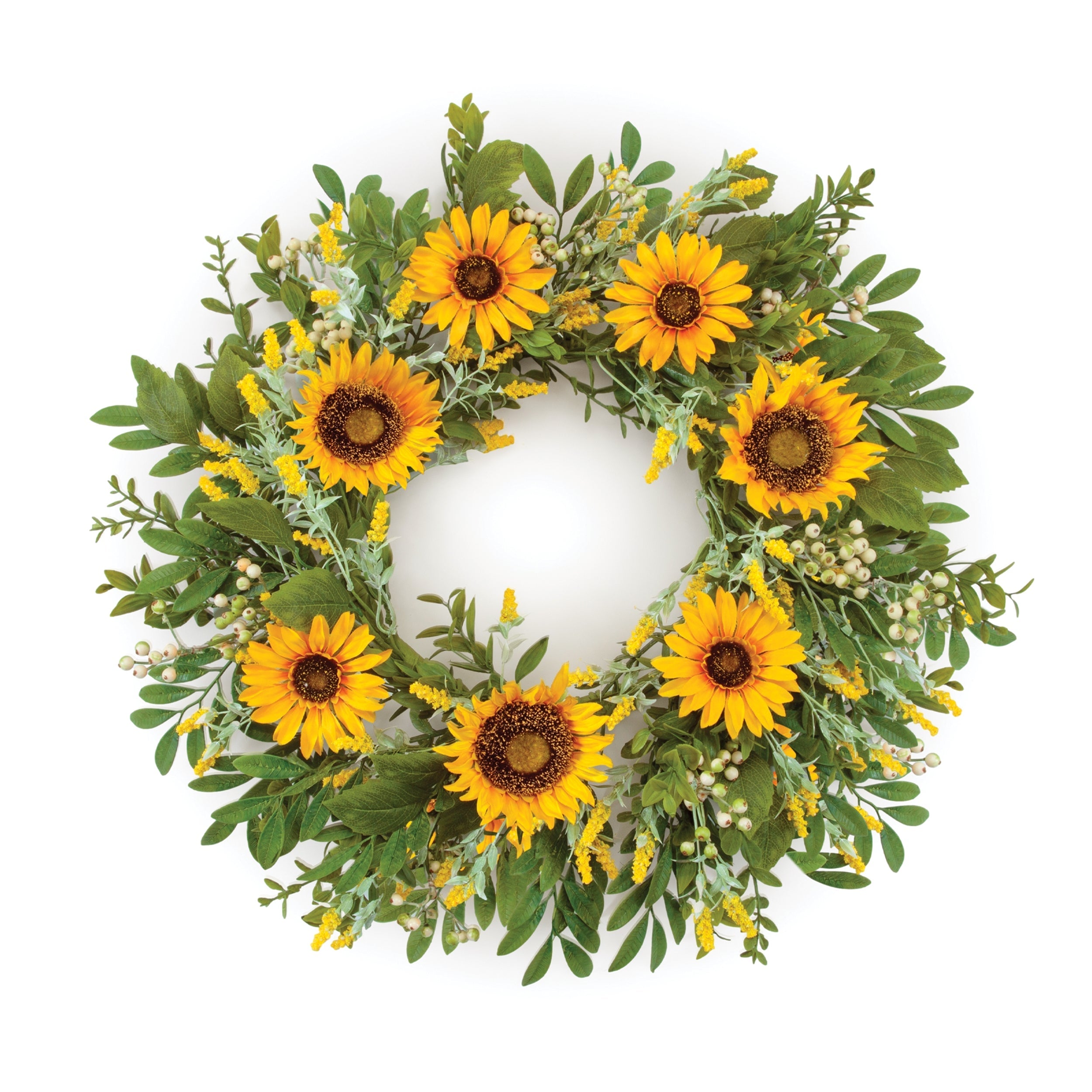 Mixed Sunflower Floral Wreath 22"D
