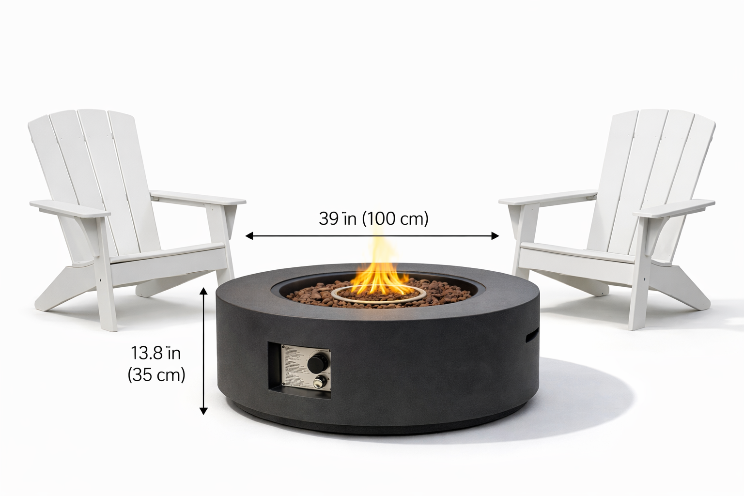40' Round Outdoor Propane Fire Pit Table
