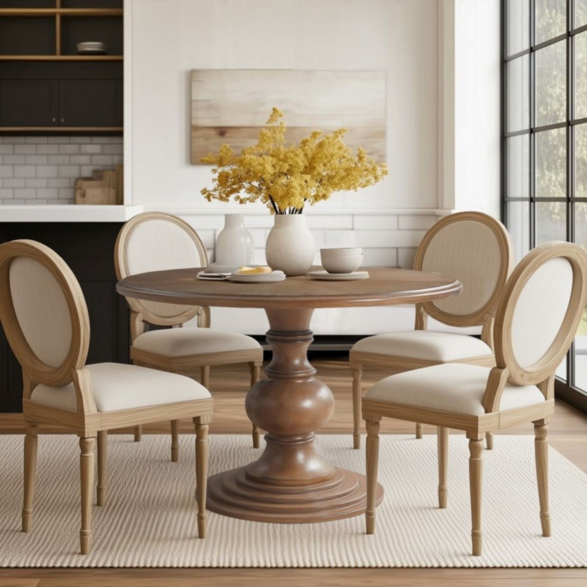 Round Pedestal Dining Table - Walnut - Best Buy Furniture