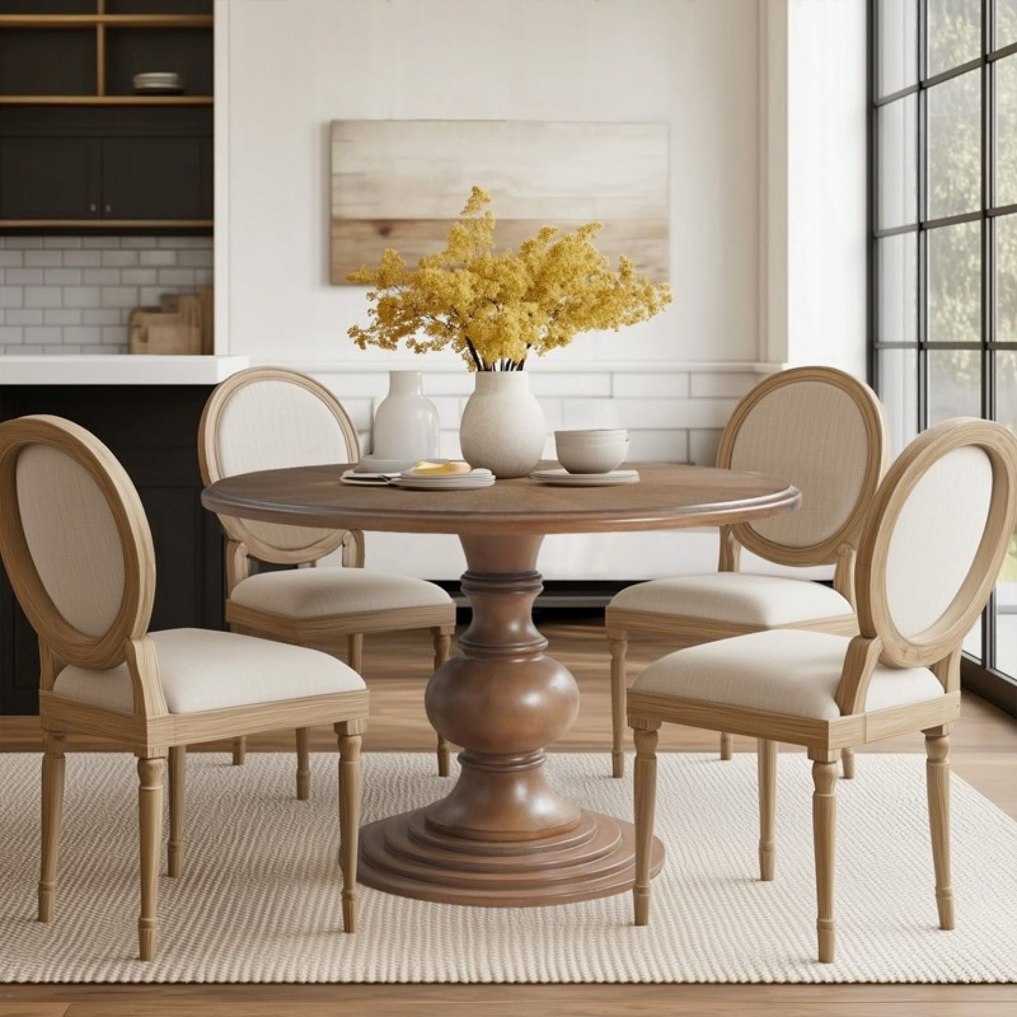 Round Pedestal Dining Table - Walnut - Best Buy Furniture