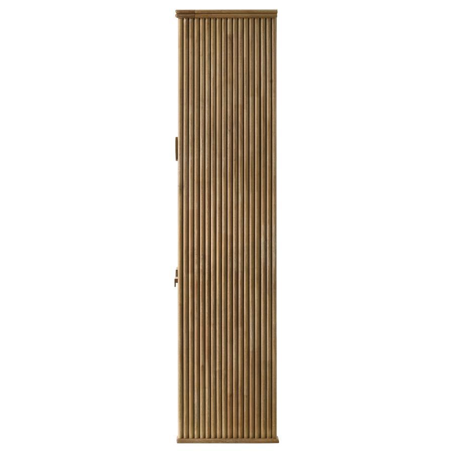 Adina - Tall Display Cabinet - Distressed Light Brown