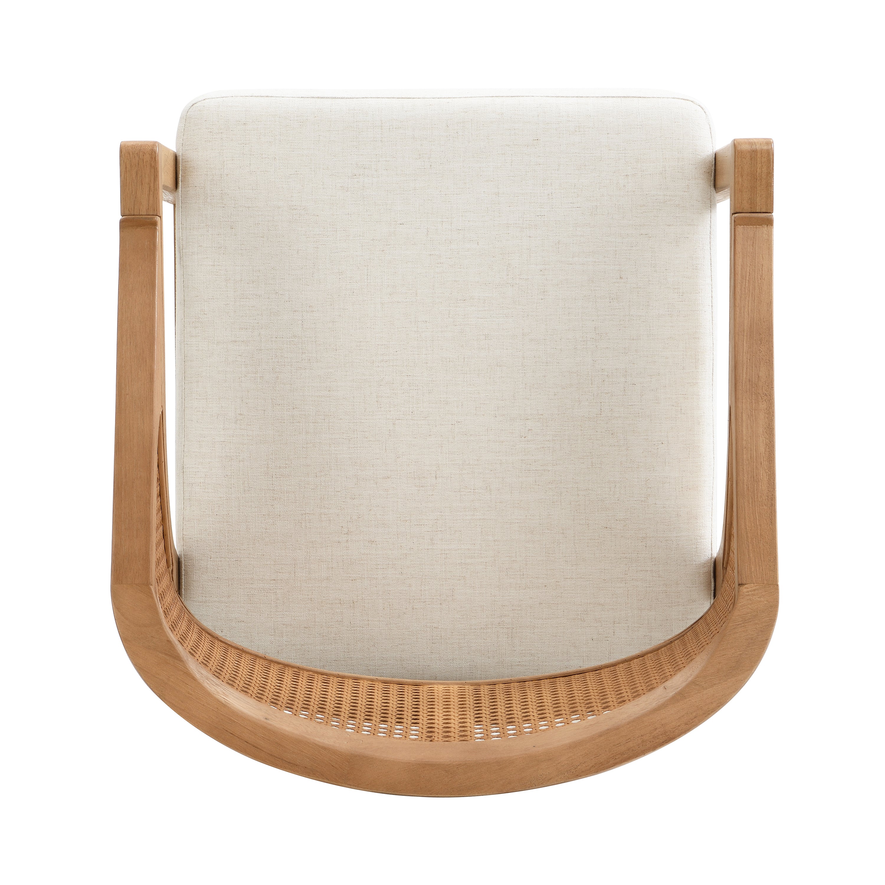 Wooden Frame Counter Stool with Rattan Back - Set of 2