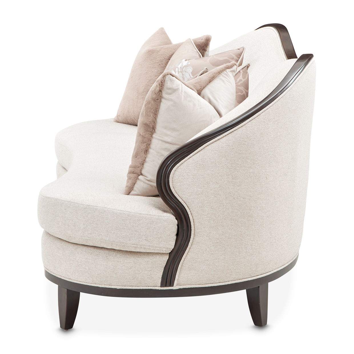 Camellia Field - Chenille Sofa - Beige / Dark Brown