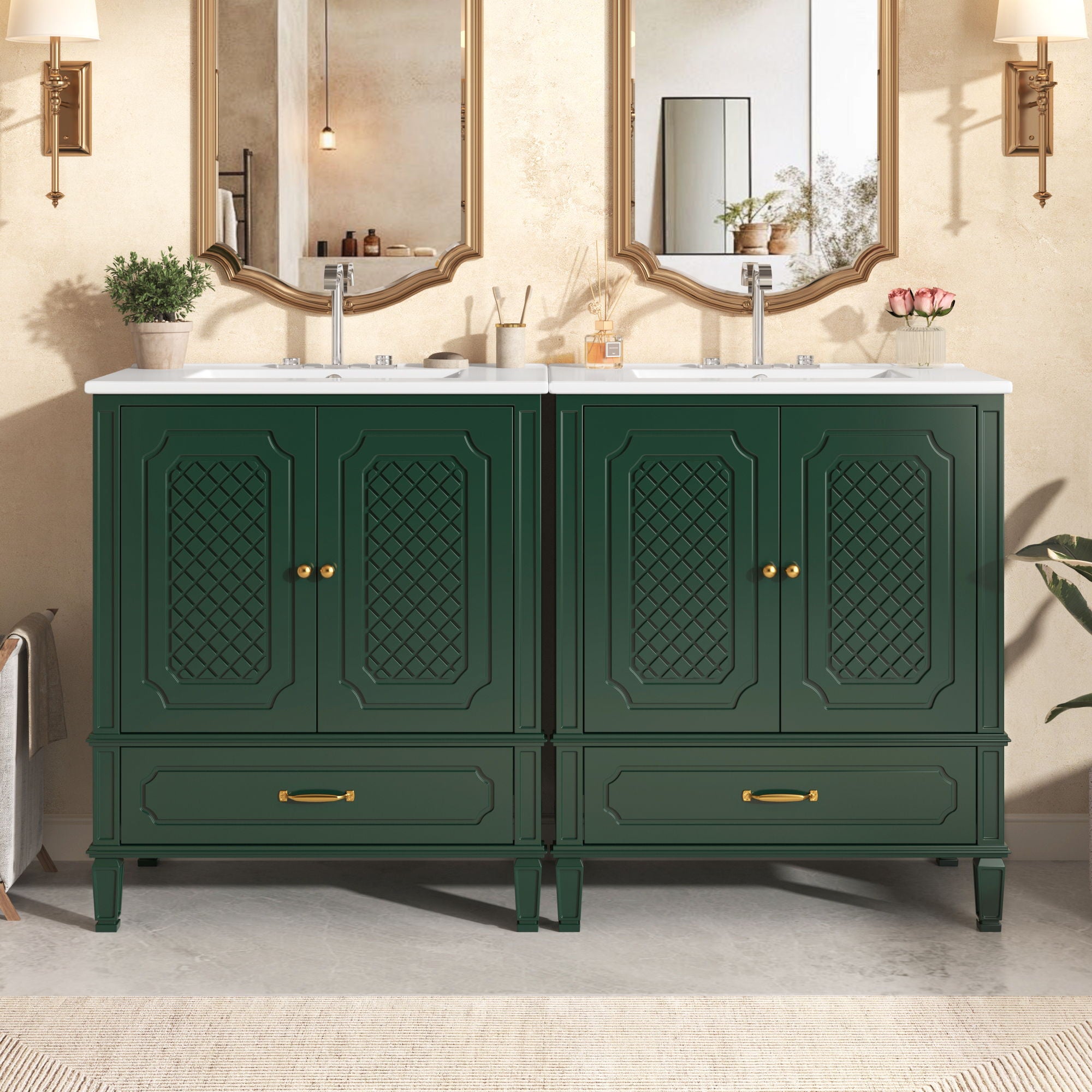 Bathroom Vanity With Sink, Soft Closing Door, Multi Functional Storage