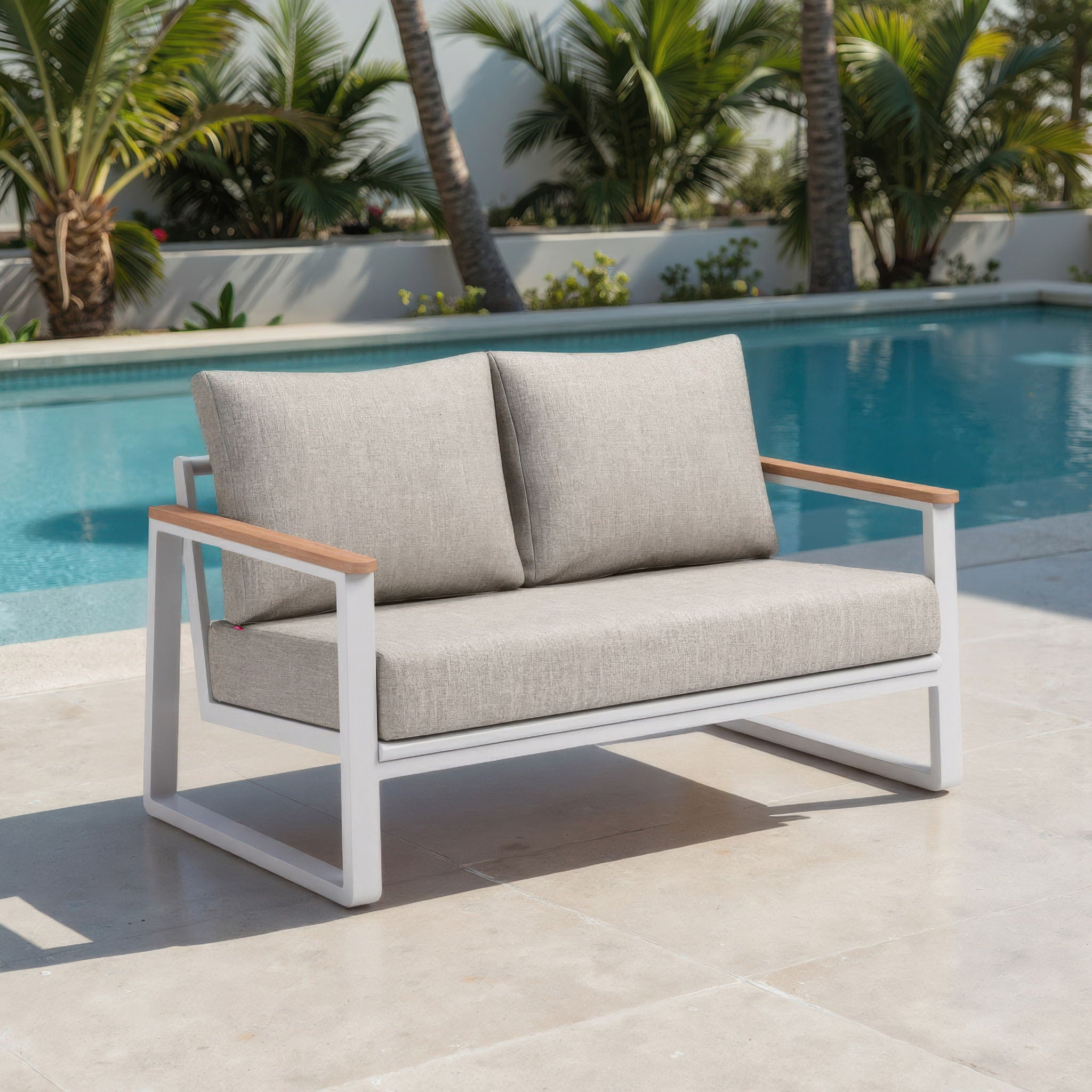 Welt - Outdoor Sofa - Taupe & White