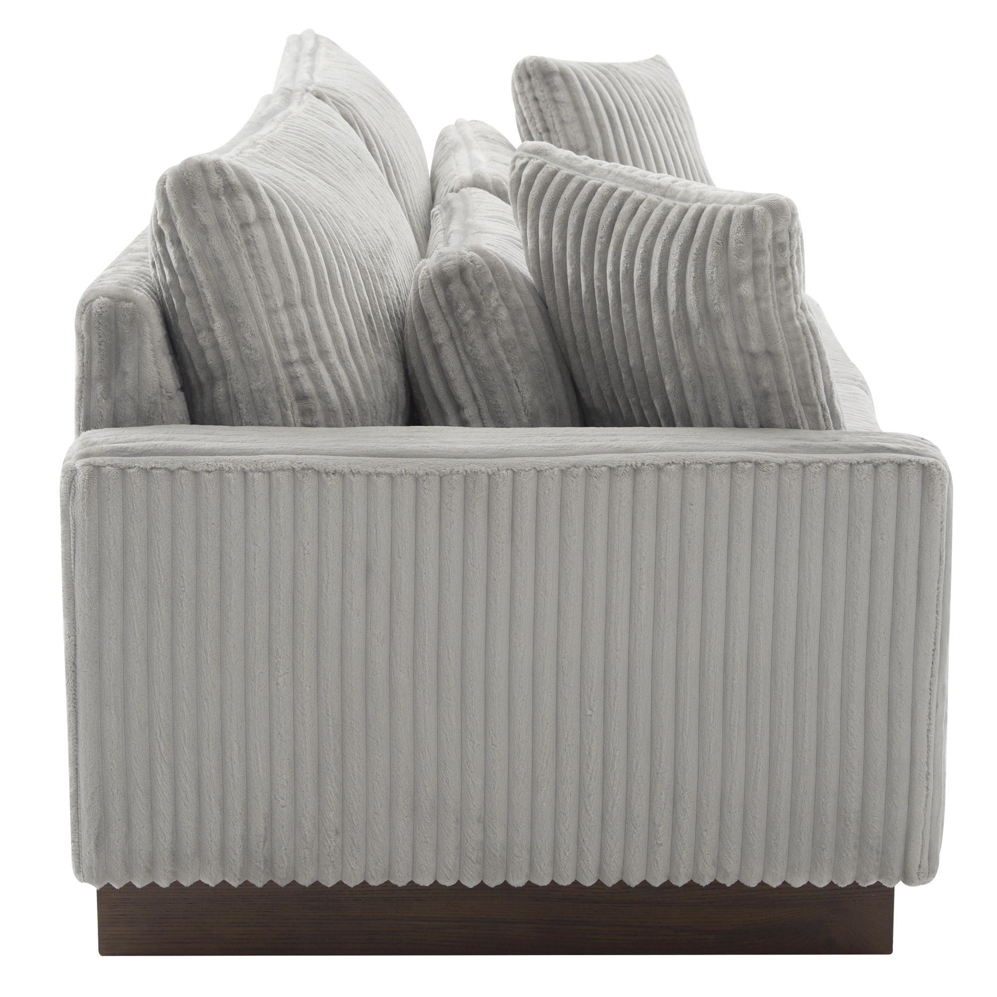 Modern Corduroy Loveseat Sofa With 4 Pillows