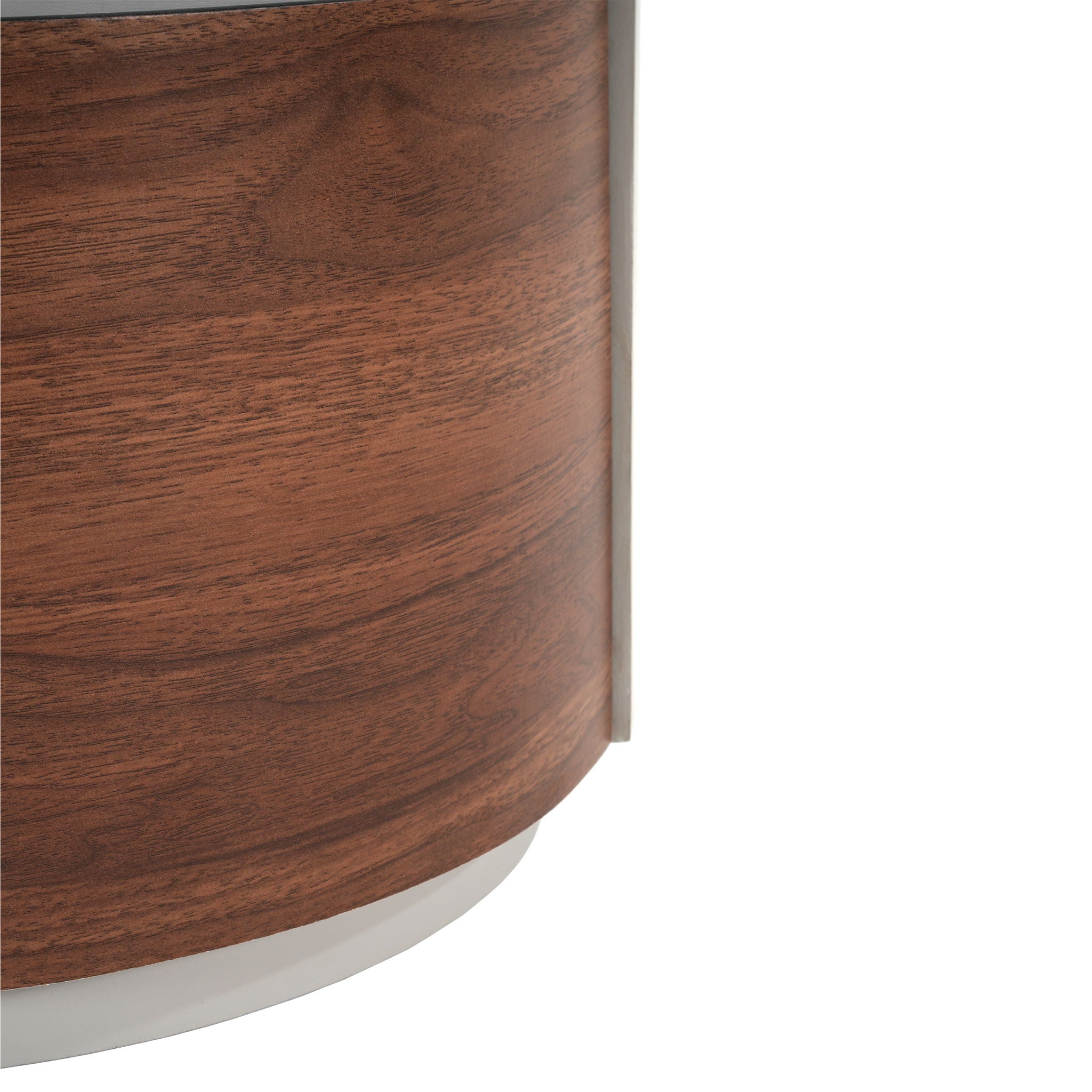 Italian Retro Double Storage Round Side Table - Gray Brown