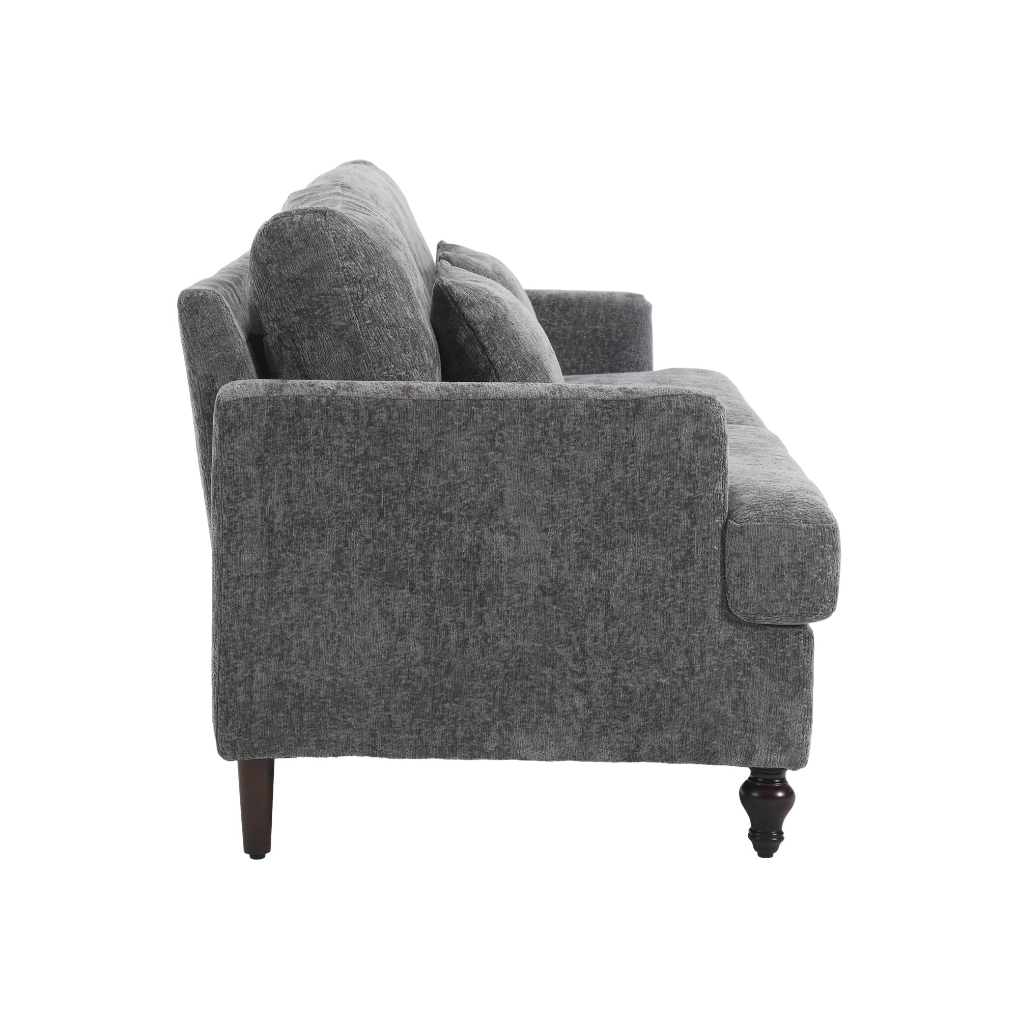 Mid Century Modern Chenille Fabric Loveseat Sofa, 2 Seat Upholstered Couch