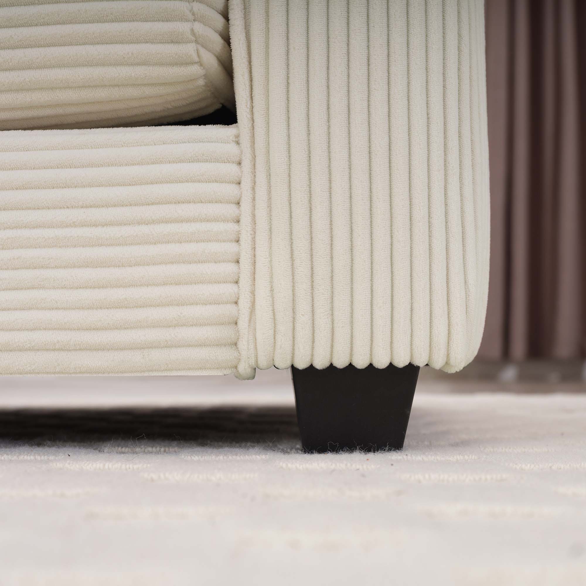 Modern Classic Corduroy Fabric Single Chair Deep Seat Sofa With Pillow