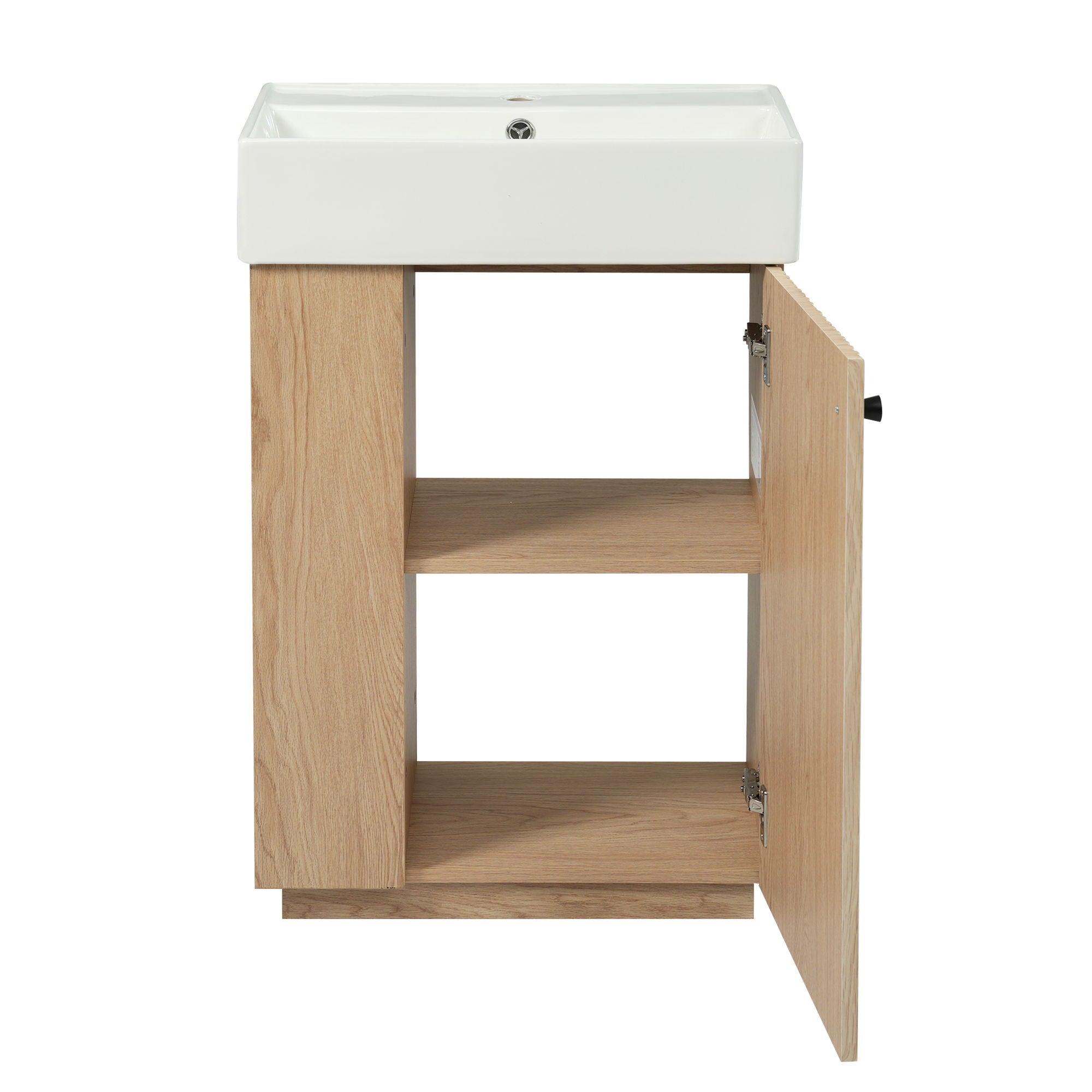 Bathroom Vanity With Sink, 21.6" Freestanding Wood Grain Cabinet With Storage Ideal For Small Bathrooms - Wood