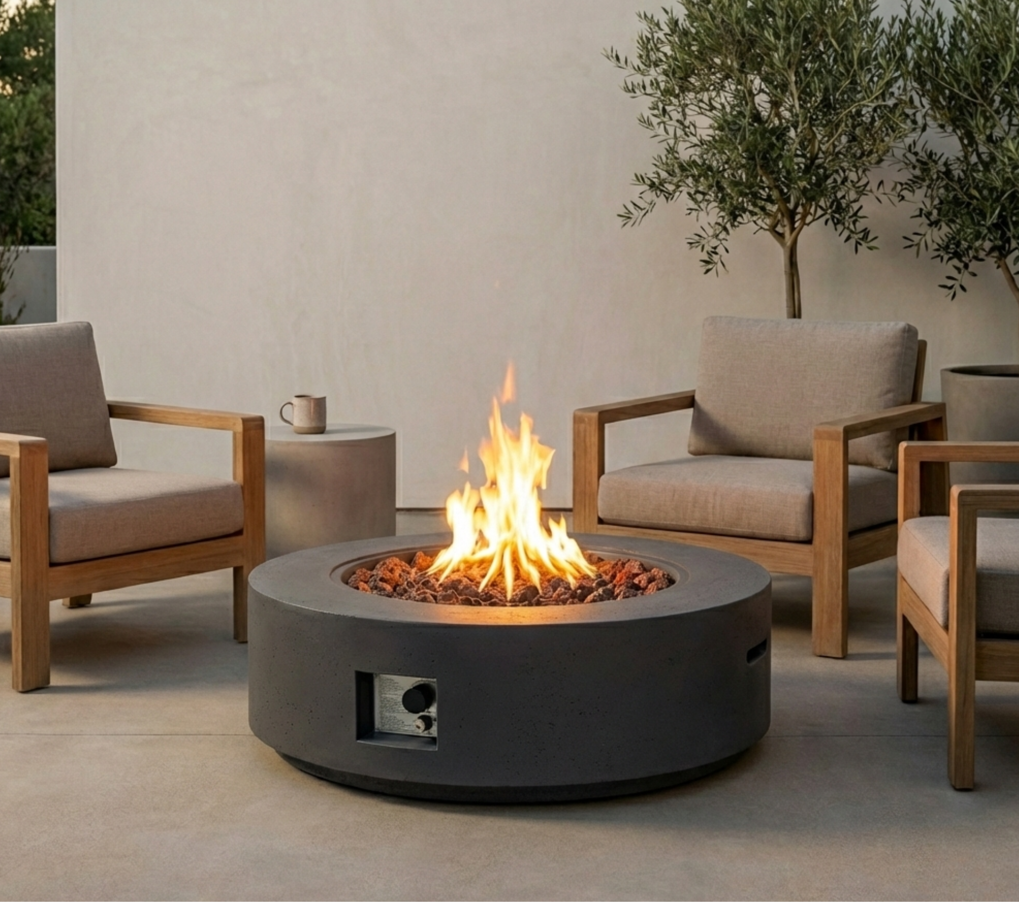 40' Round Outdoor Propane Fire Pit Table