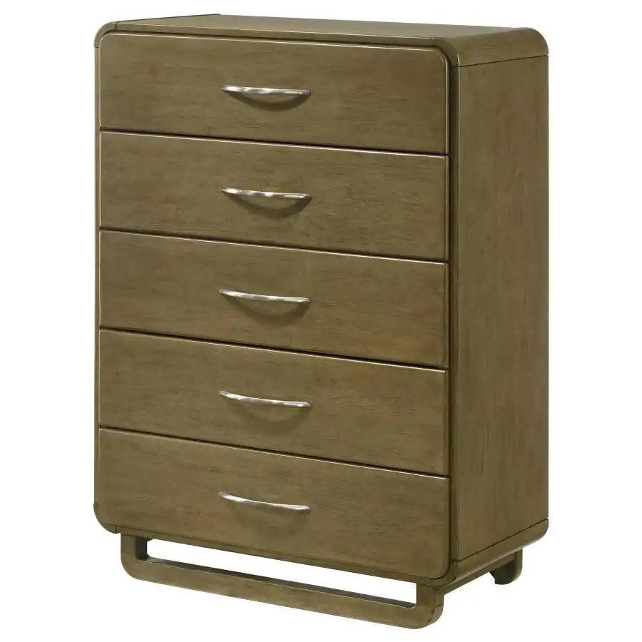 Amsbury - 5-Drawer Chest Of Drawers - Nutmeg - Best Buy Furniture