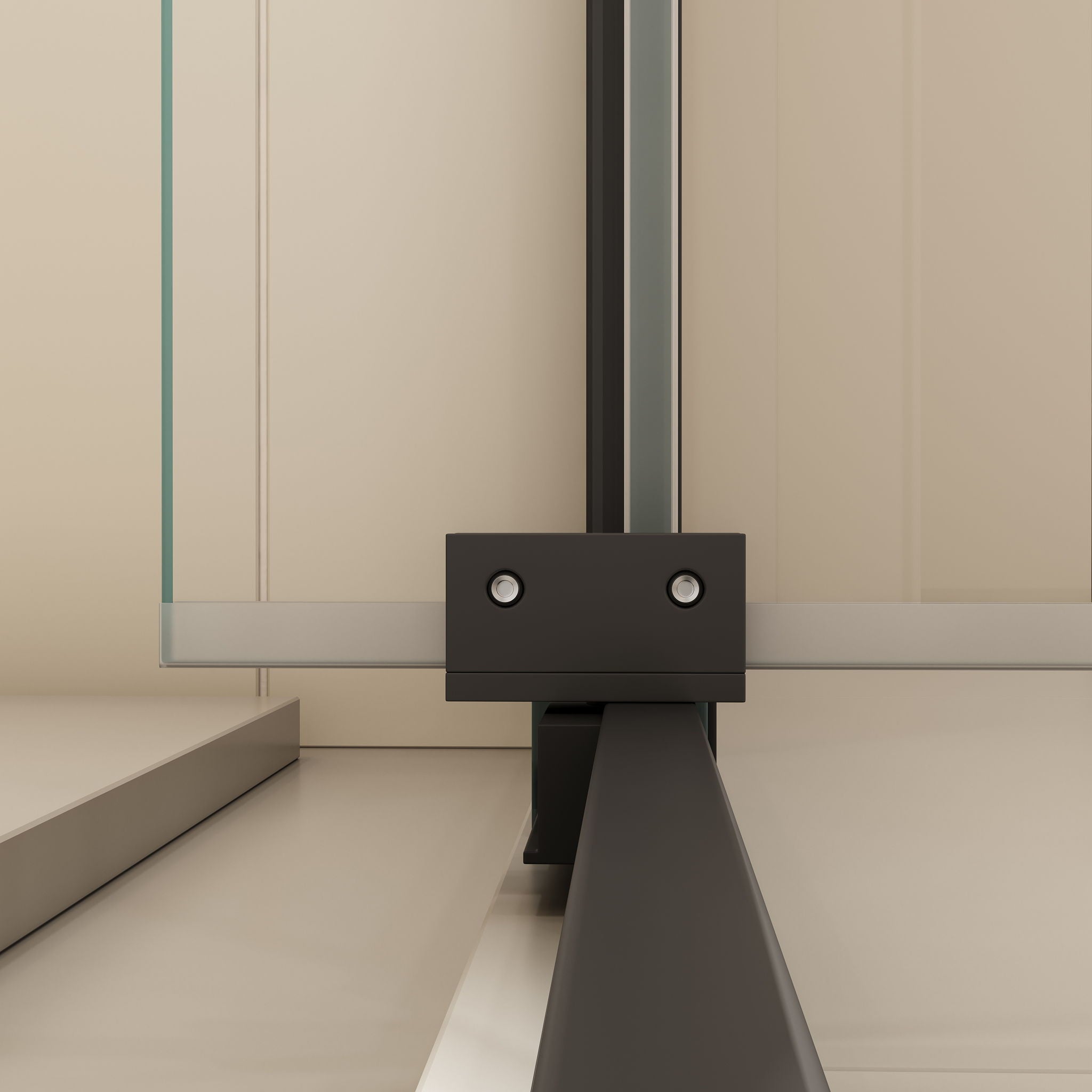 Scalable - Shower Door With 1 / 4" Clear Tempered Glass And Aluminium Alloy Frame - Matte Black