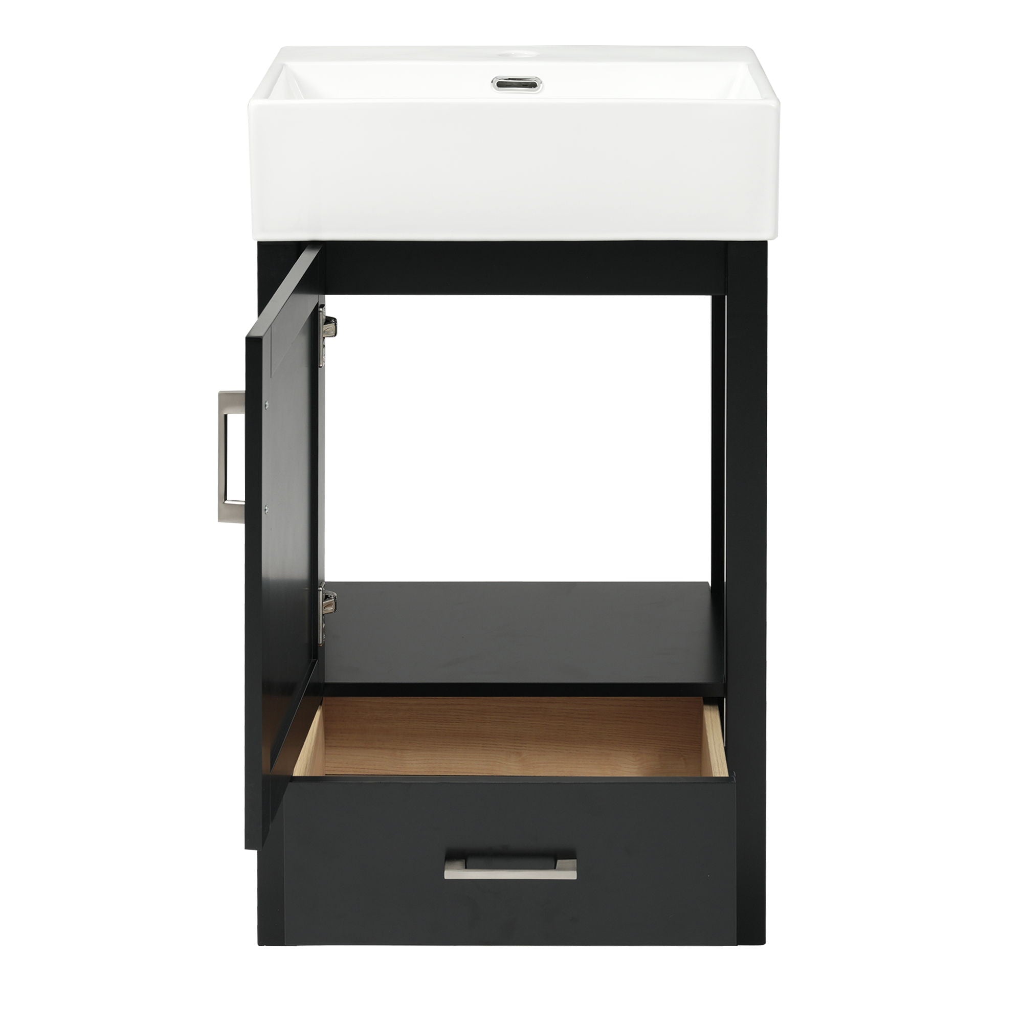 Bathroom Vanity With Sink, Frame And Drawer - Black