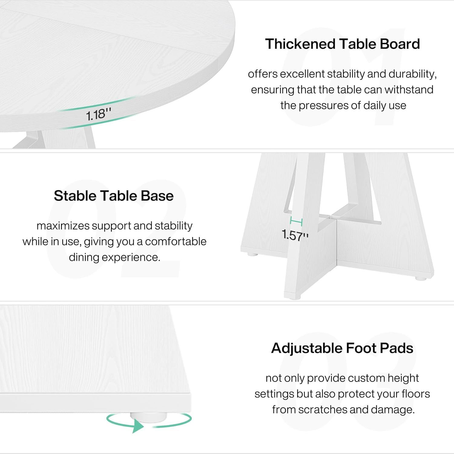 Round Dining Cross Base Kitchen Table