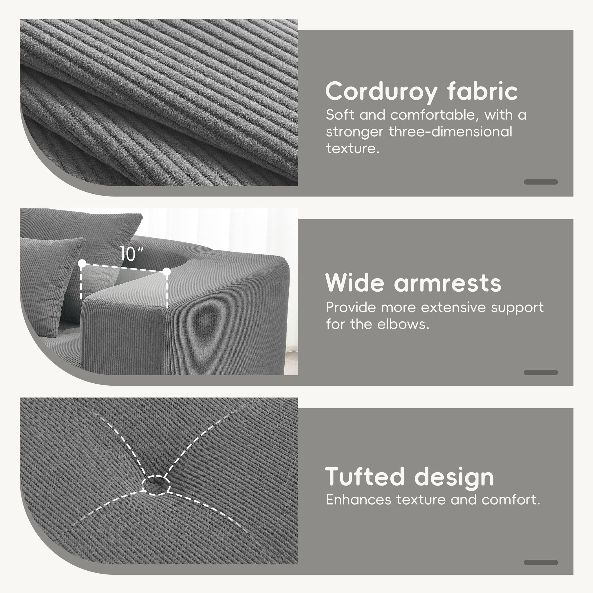 Free Combination L Shaped Modular Sectional, Minimalist Floor Couch Set, Convertible Foam Filled Cloud Compressed Couch For Living Room