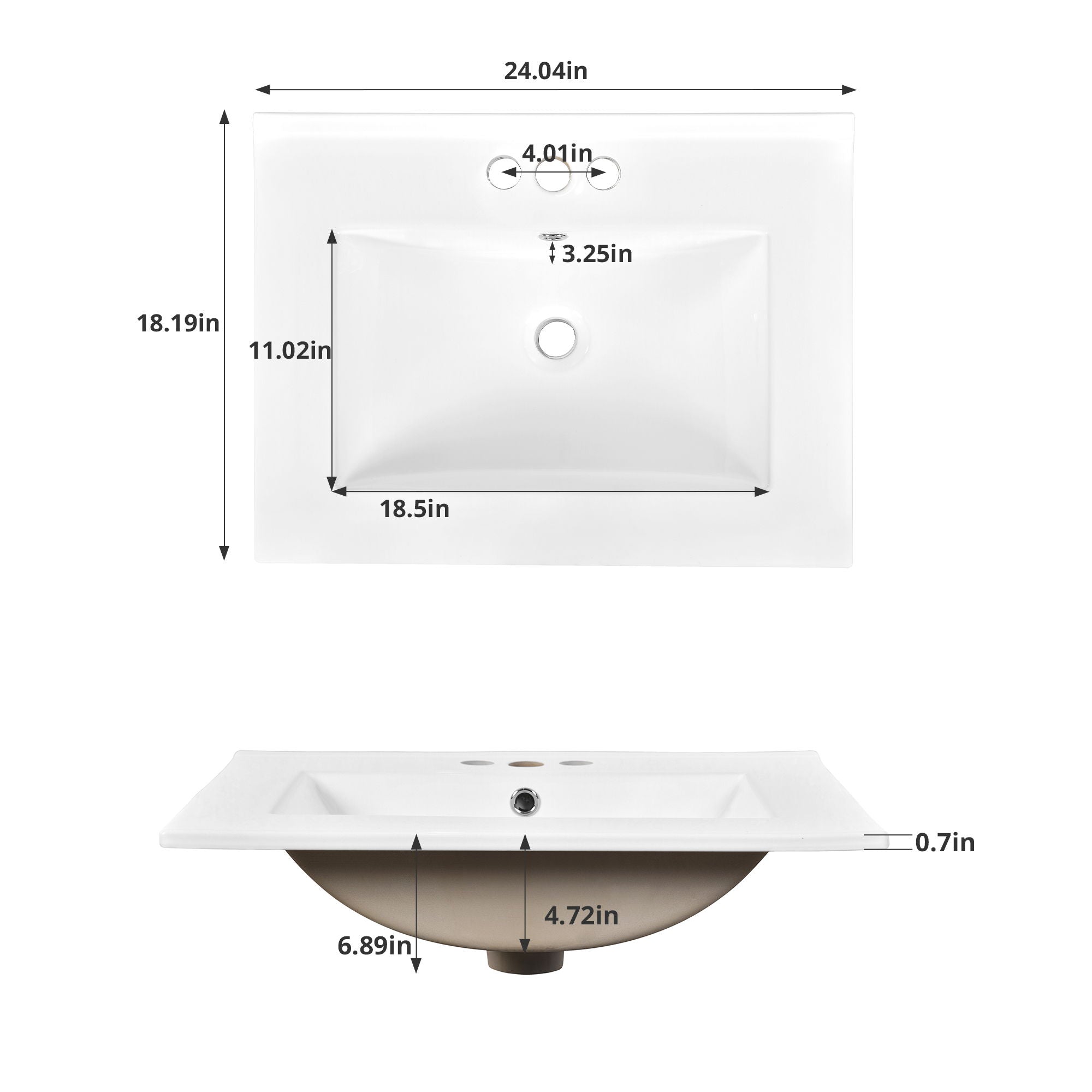 Bathroom Vanity With Under Mount Sink, 2 Drawers And Soft Closing Door