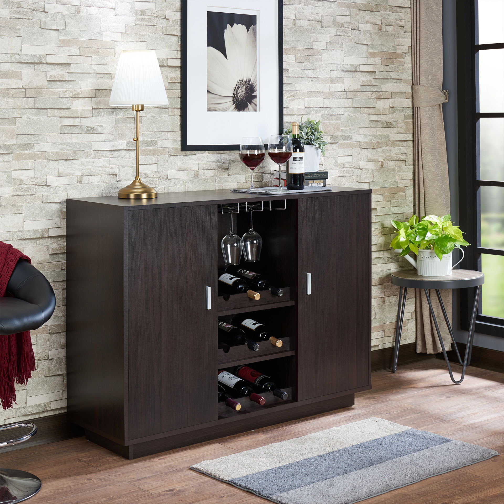 Hazen - Wine Cabinet II - Espresso - Best Buy Furniture