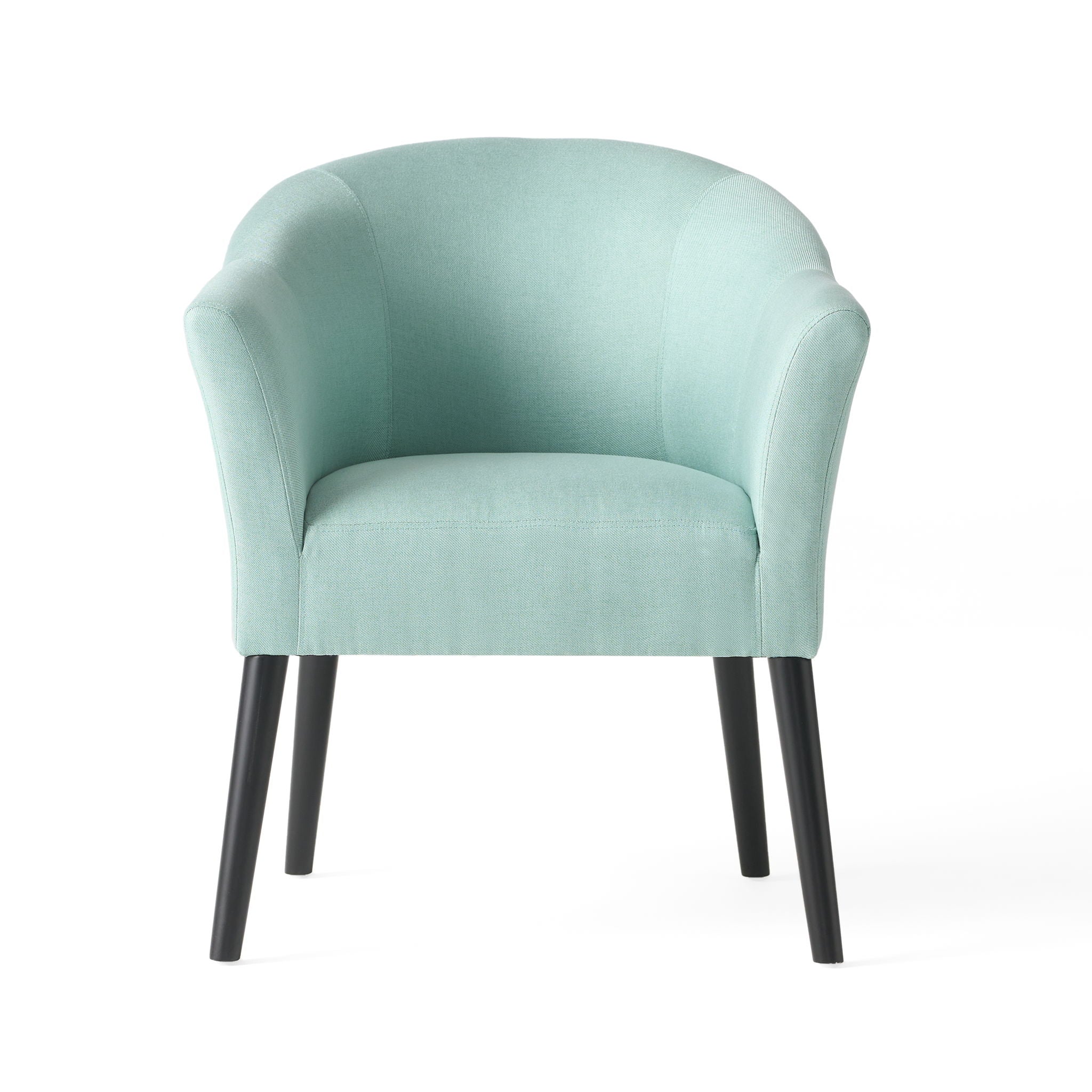 Sonorous - Upholstered Accent Chair With Low Back And Wood Legs - Light Blue / Black