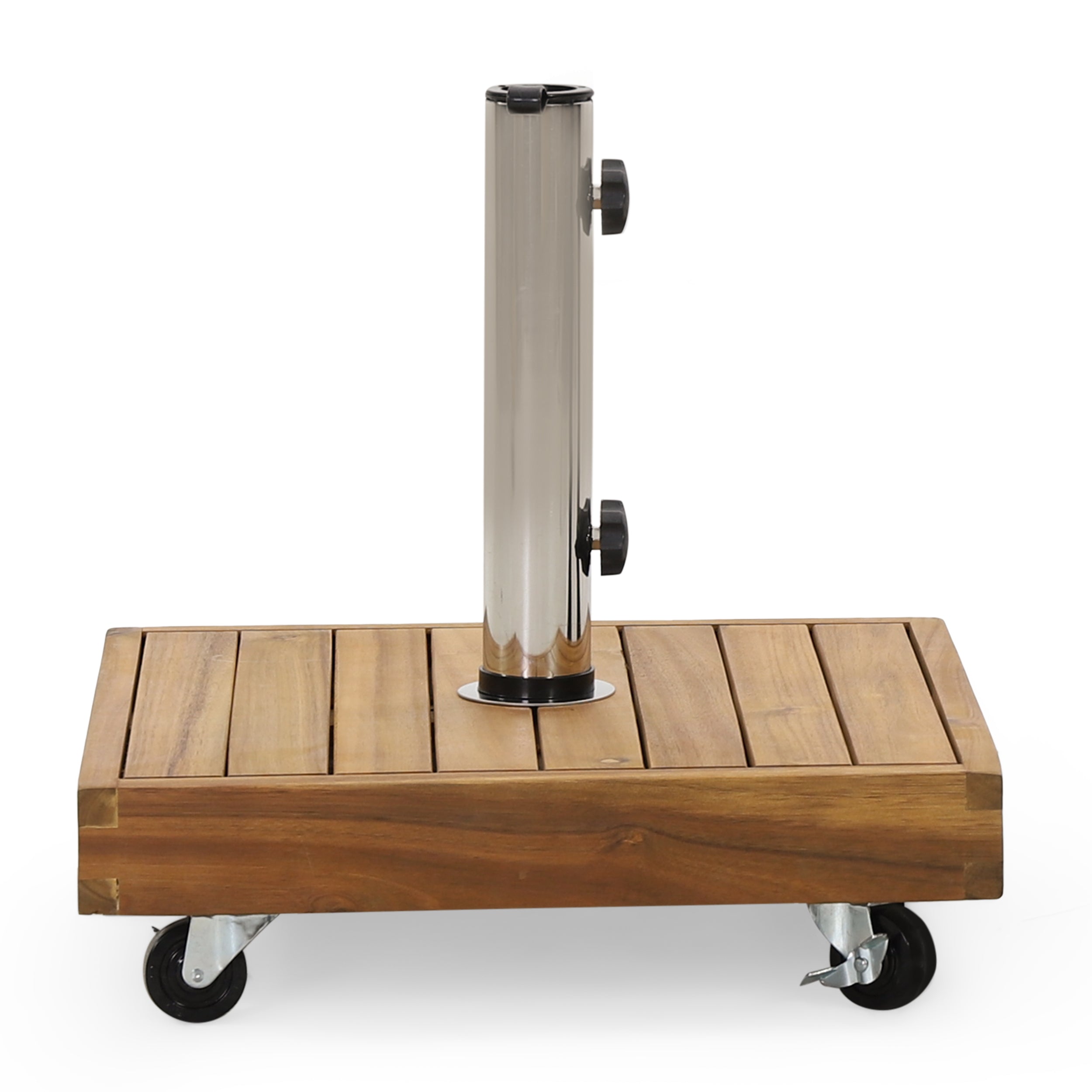 RALPH Square Umbrella Base with Teak Finish and Acacia Wood Construction