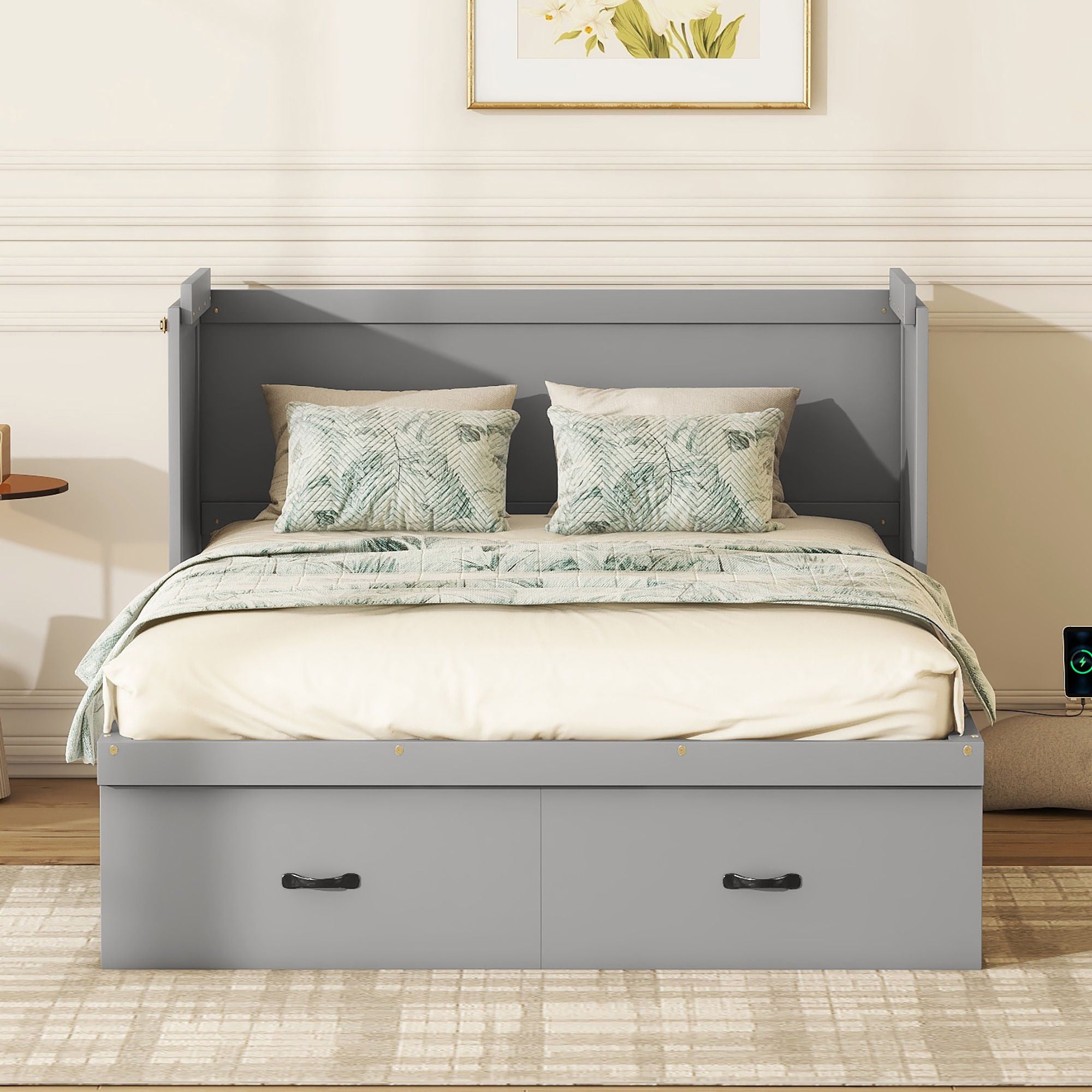 Murphy Bed With USB Port And A Large Drawer