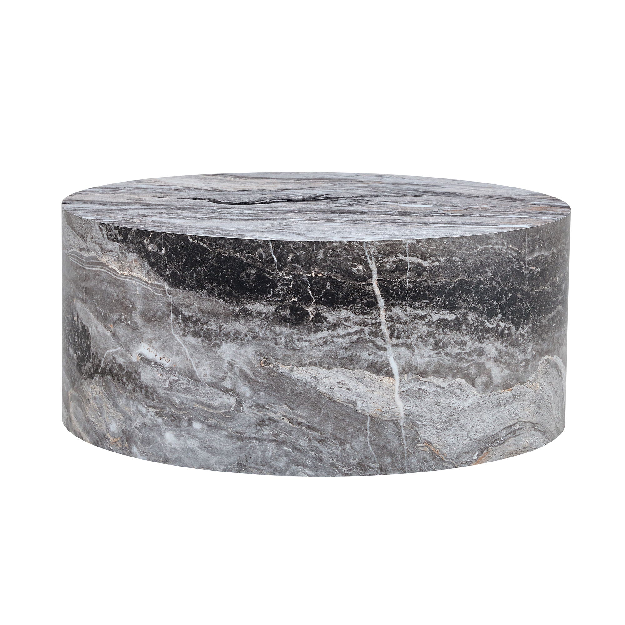 Cylindrical Coffee Table With Material For Living Room