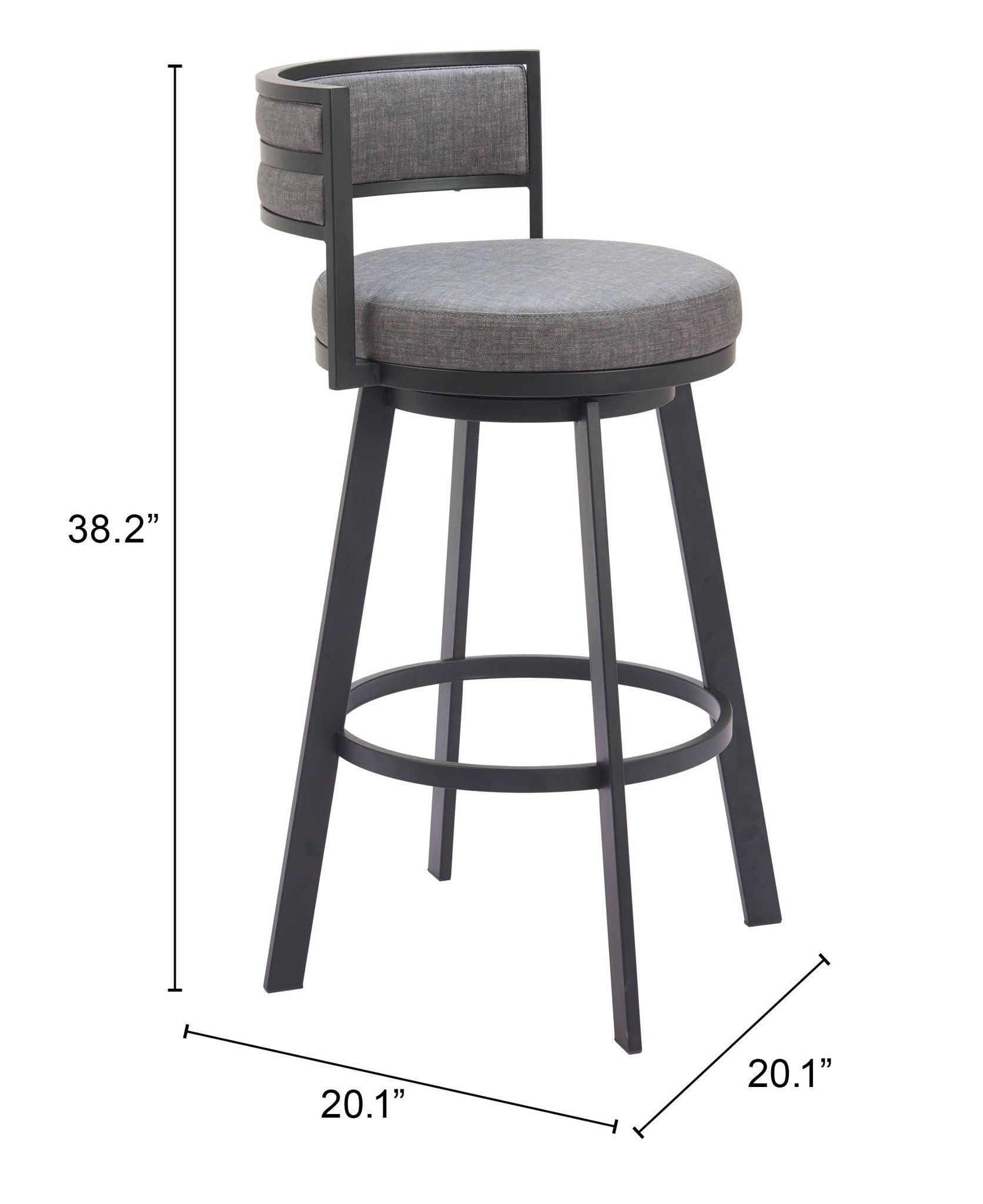 Gimsby - Swivel Barstool - Gray