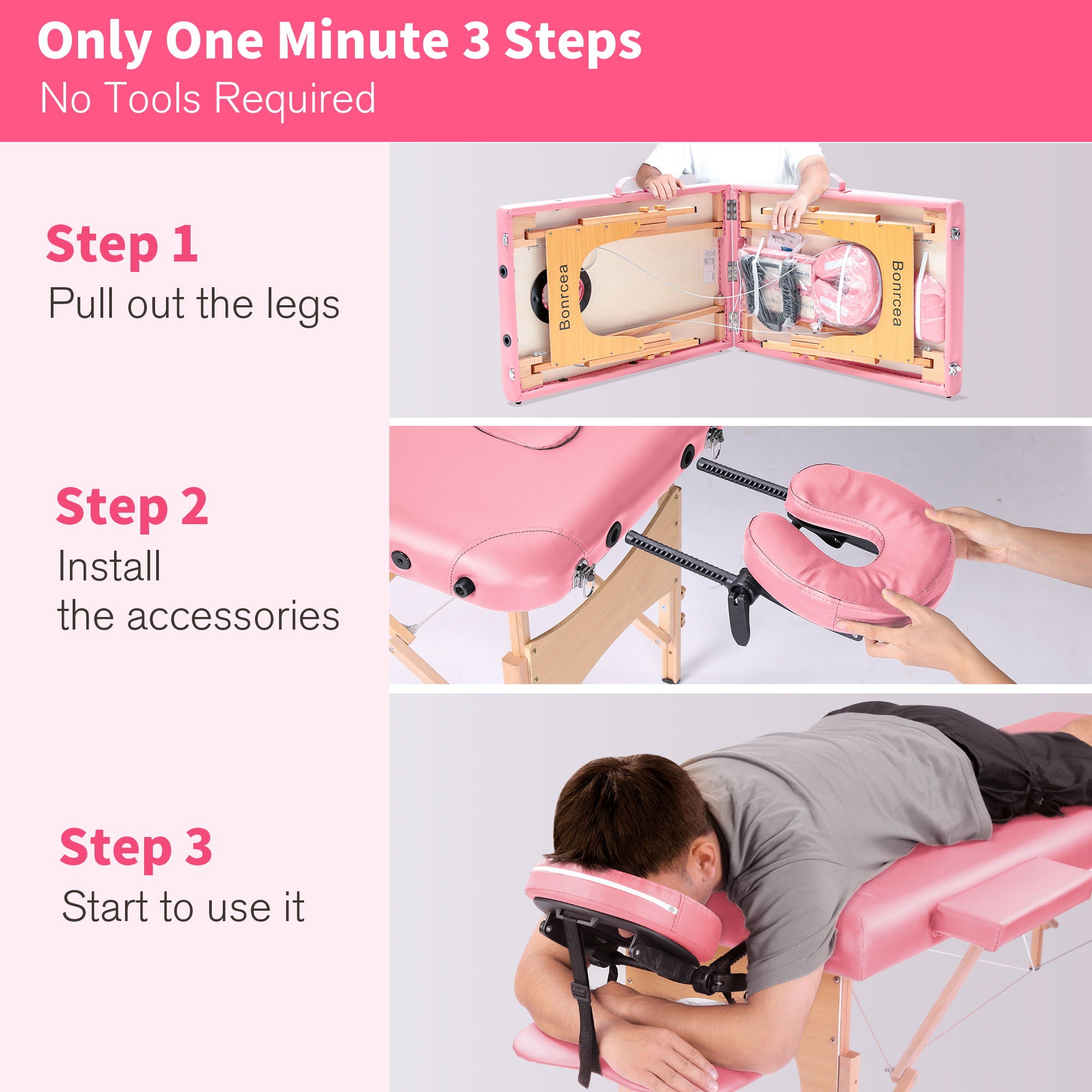 Portable Massage Table Bed With Carrying Case