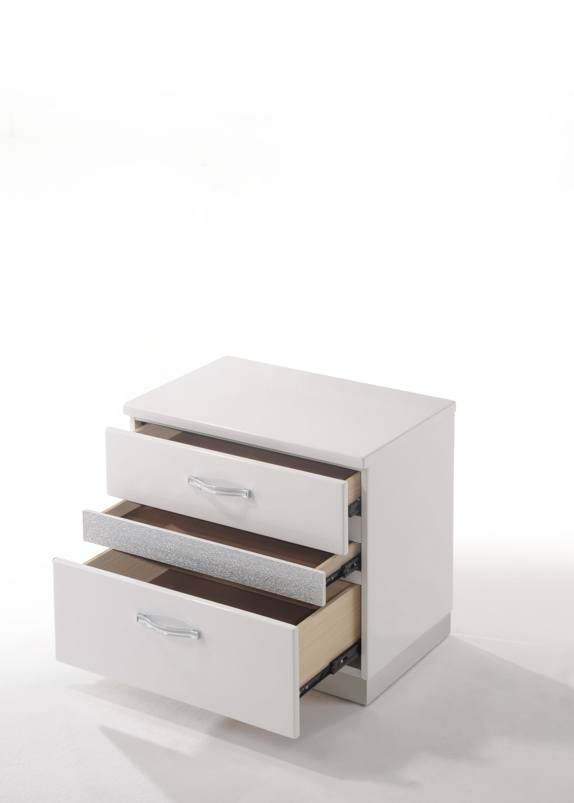 Naima II - High Gloss Nightstand - White - Best Buy Furniture