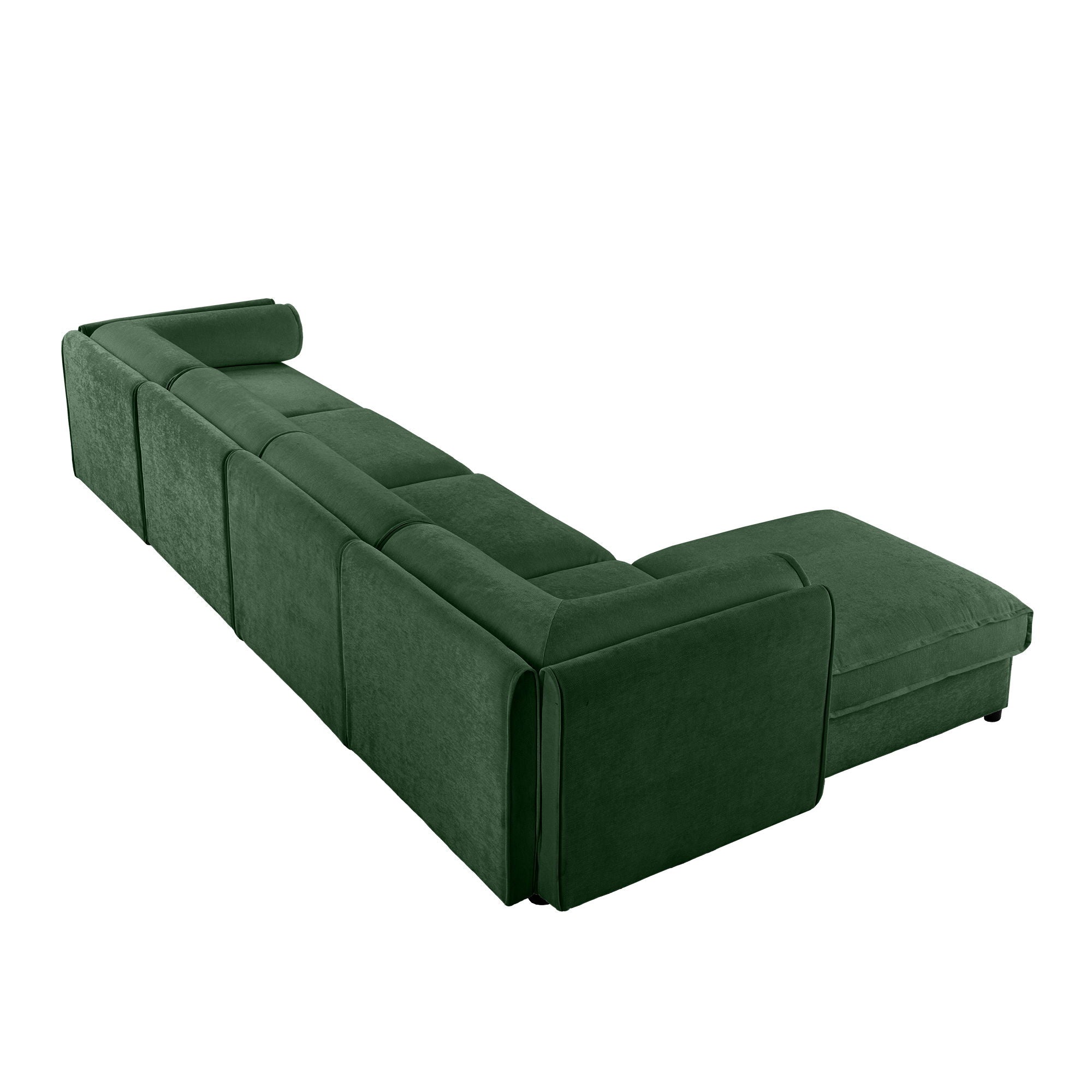 Contemporary Elegant White Chenille Sofa With Storage And Ottoman
