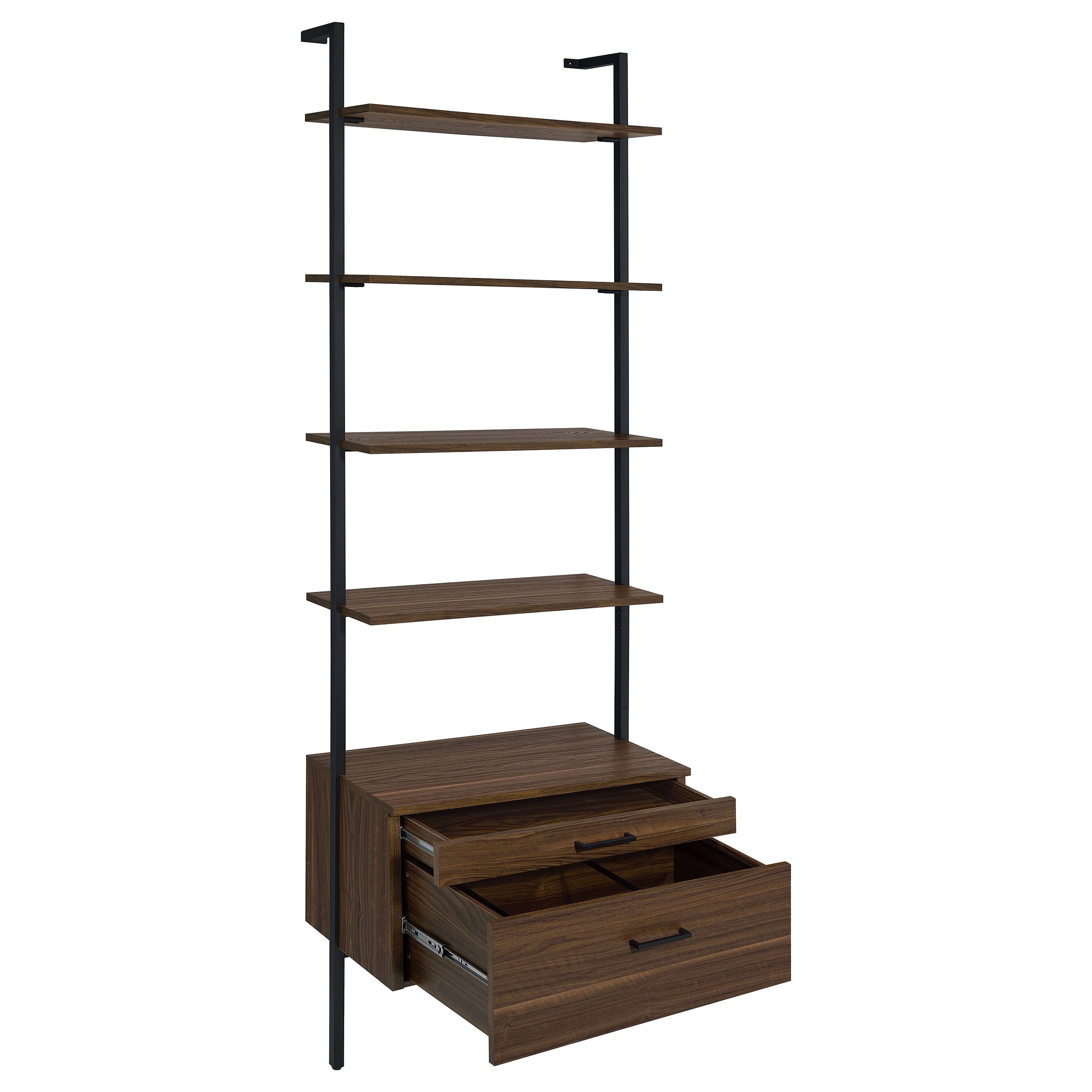 Owens 96-inch 4-shelf Storage Wall Bookshelf Walnut-