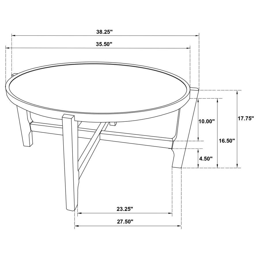Cota - Round Solid Wood Coffee Table - Dark Brown