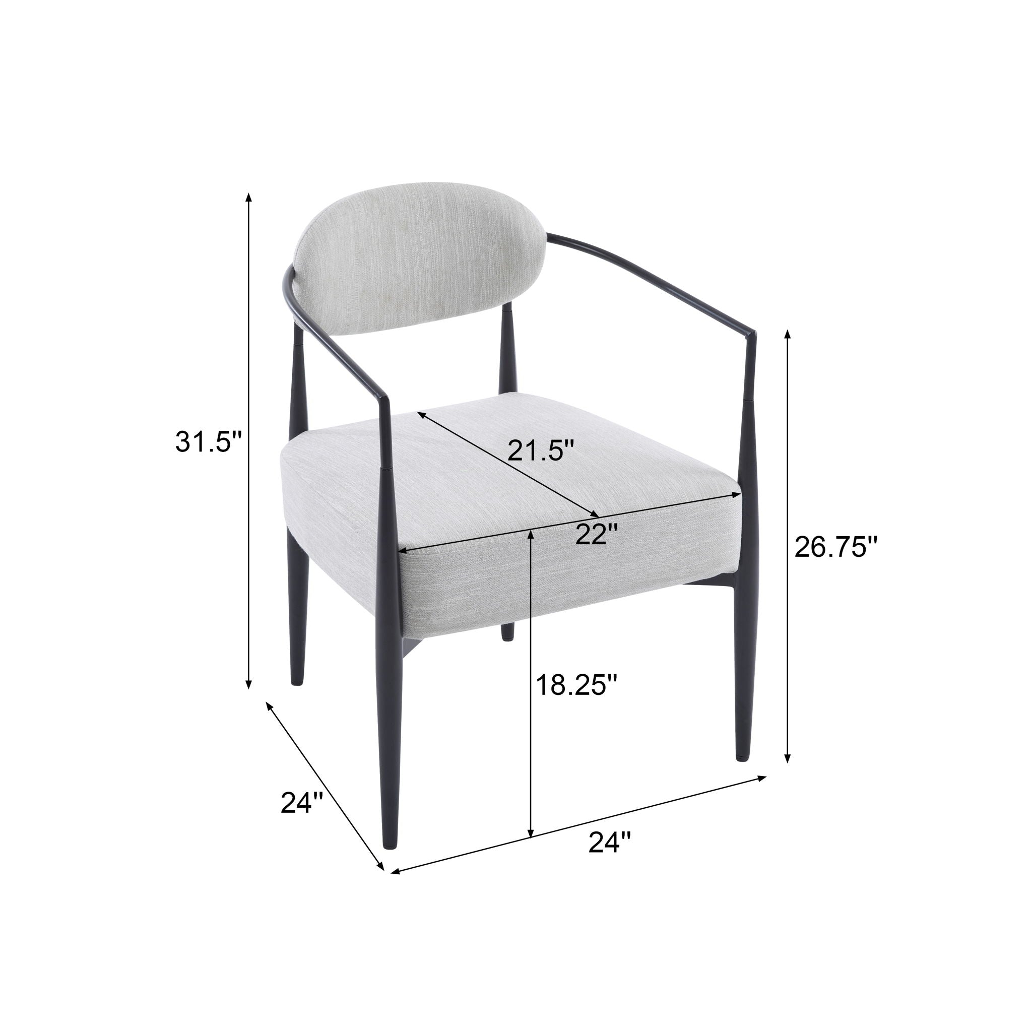 Modern Upholstered Accent Armchair With Pocket Spring Seat