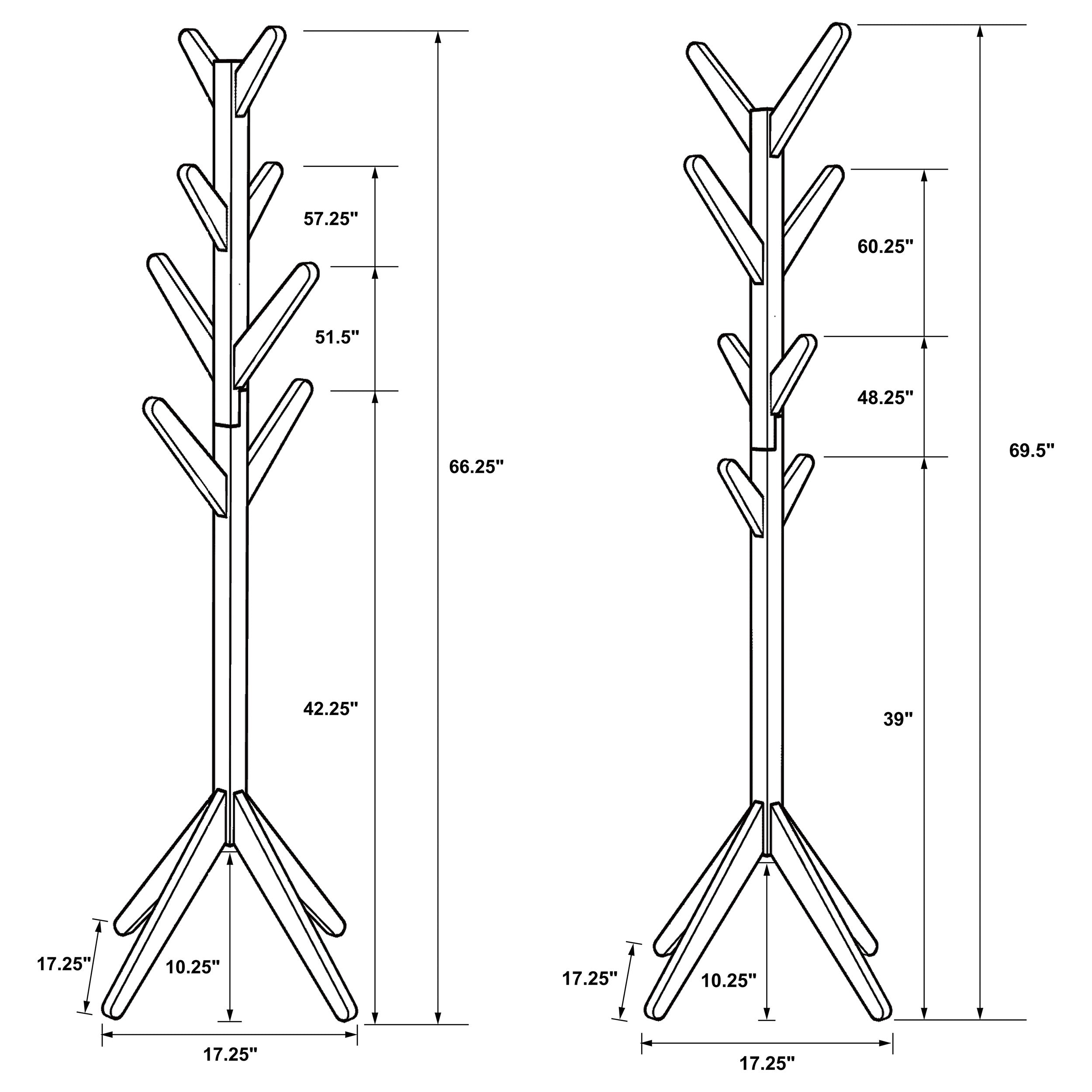 Margaret Solid Wood Coat Rack Clothing Hanger Cappuccino-